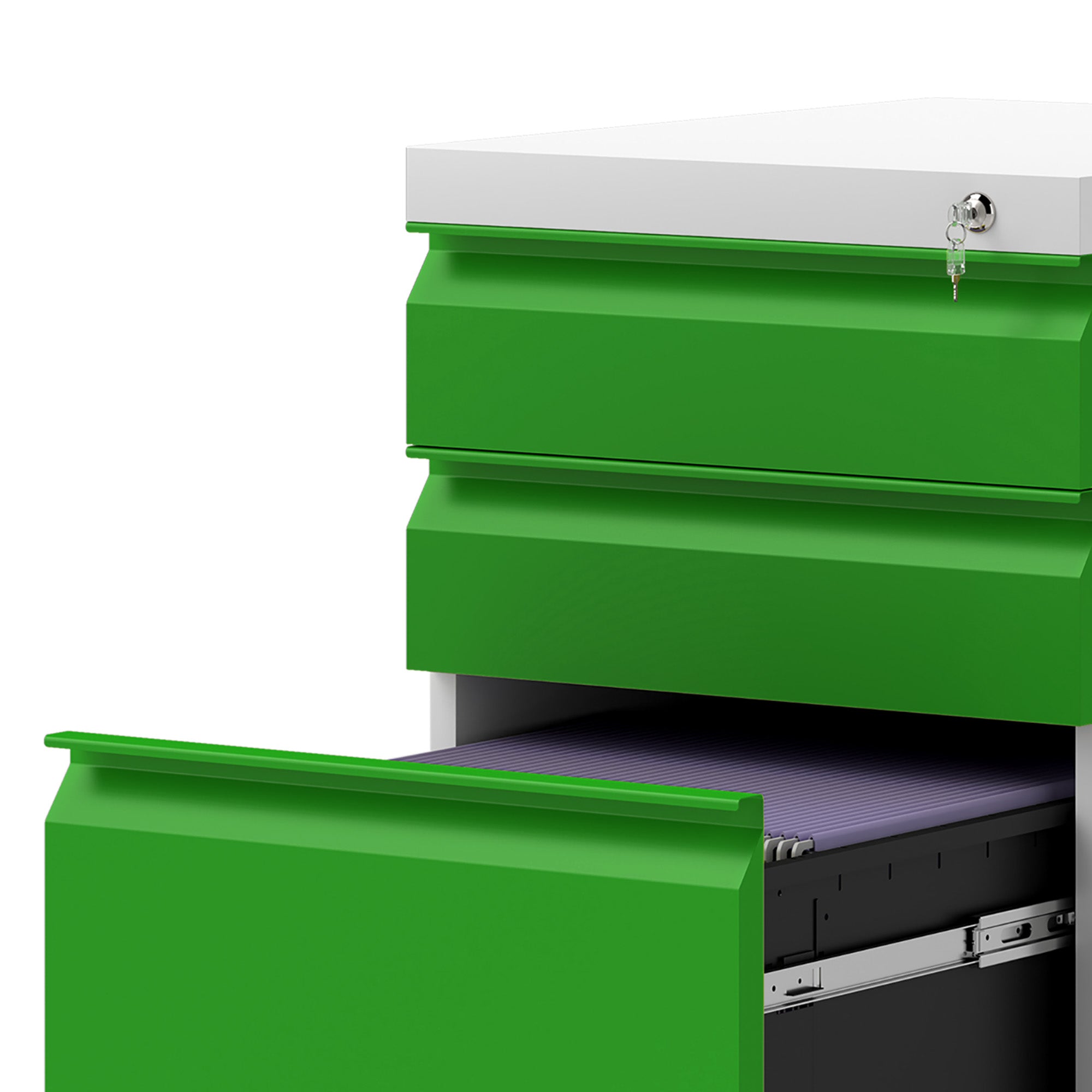Vinsetto Mobile Vertical File Cabinet Lockable Metal Filling Cabinet with 3 Drawers Anti-tilt Design for Letter A4 Legal Size Fully Assembled Except Casters Green