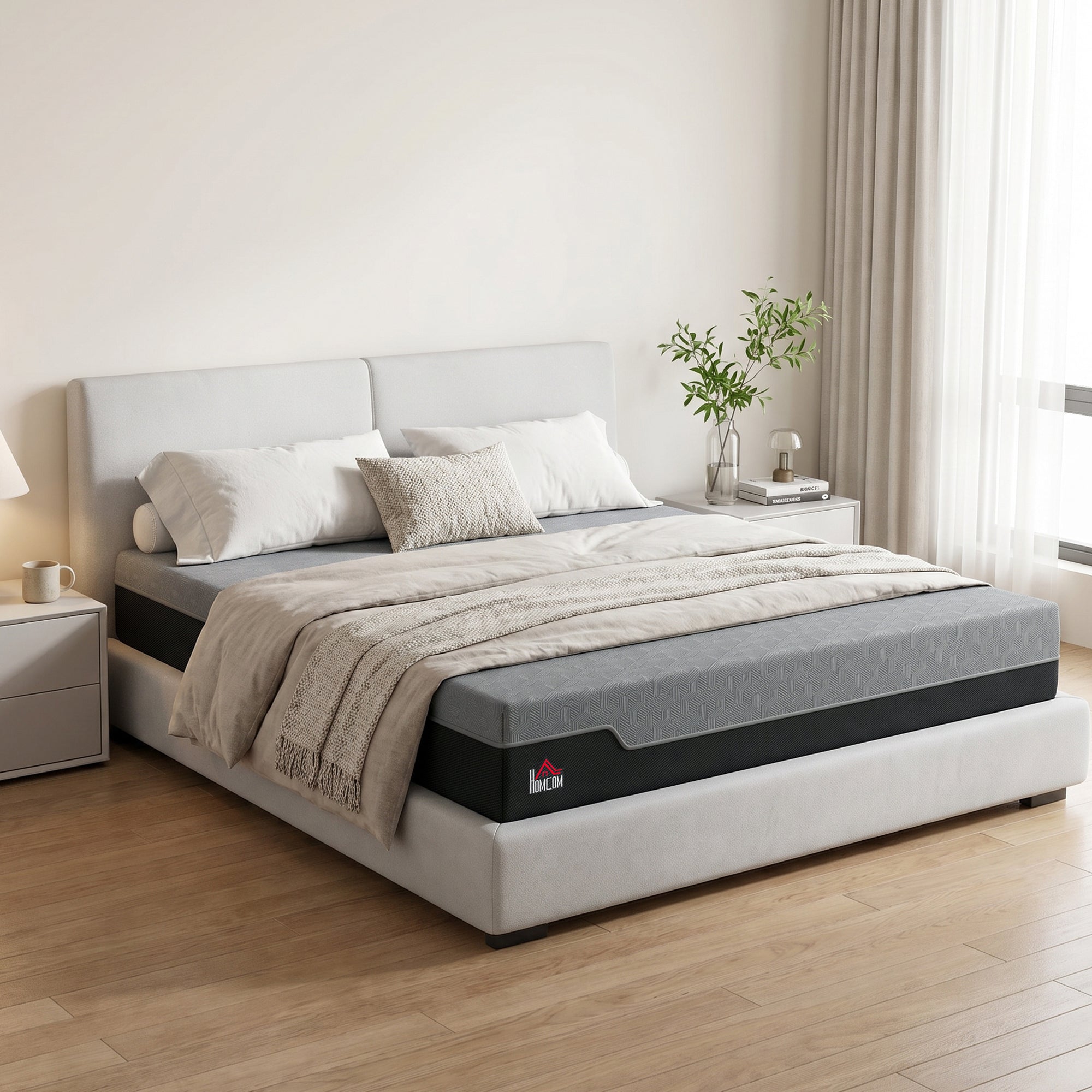 King Mattress, 12 Inch Memory Foam Mattress for Pressure Relief, Graphene Gel Cooling Copper Bed in a Box with Washable Cover, Fiberglass Free, Made in USA, CertiPUR-US Certified, Medium Firm