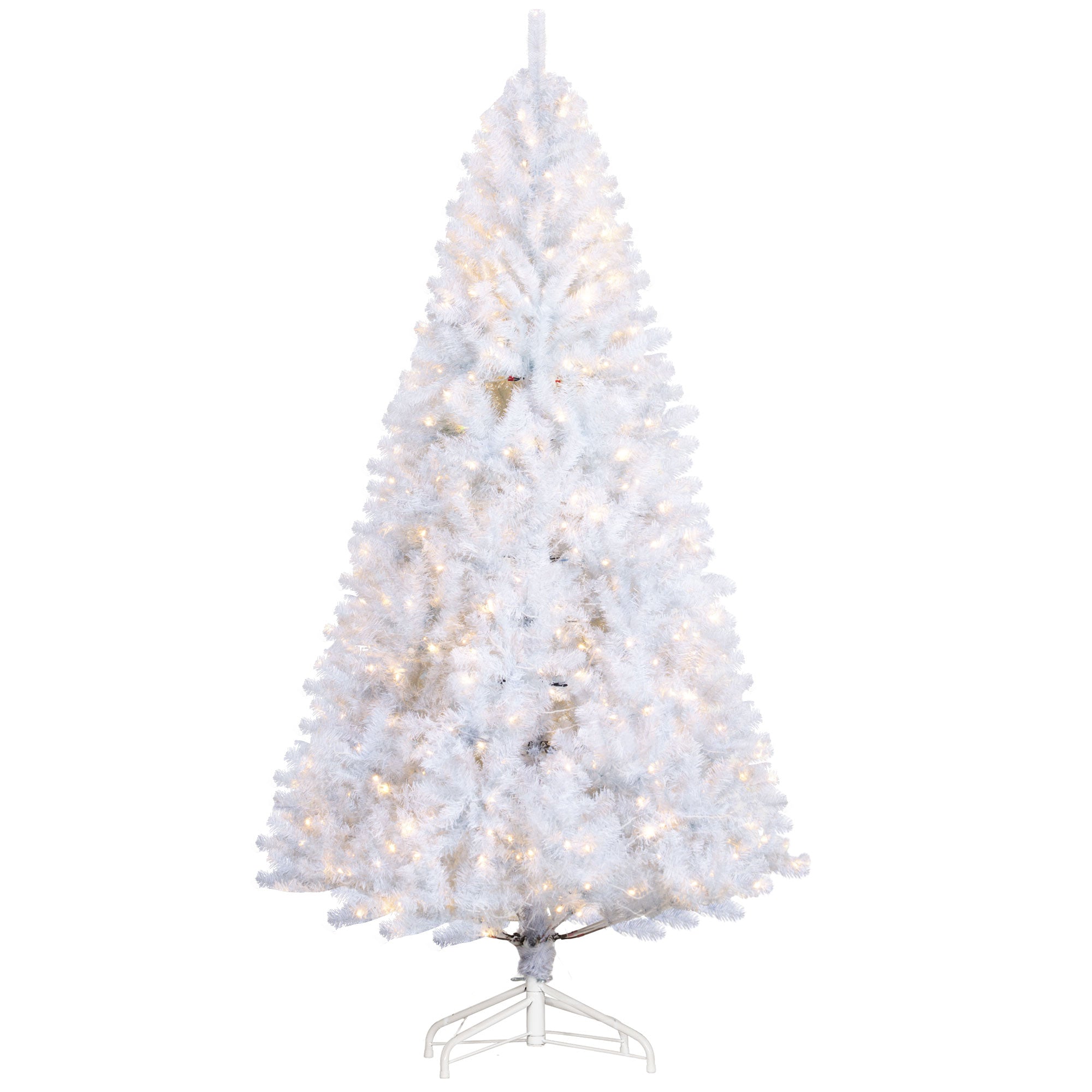 7.5 FT PreLit Artificial Christmas Tree with Realistic Branches 500 Warm White LED Lights White