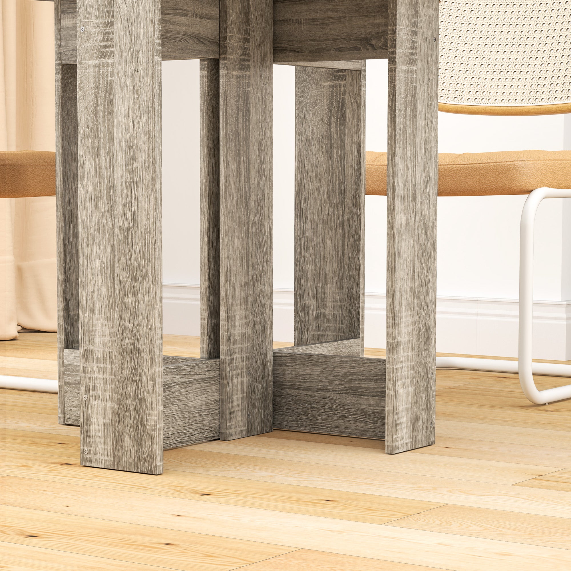 HOMCOM Folding Dining Table, Space-saving Drop Leaf Table for Small Space, Kitchen, Dining Room, Grey