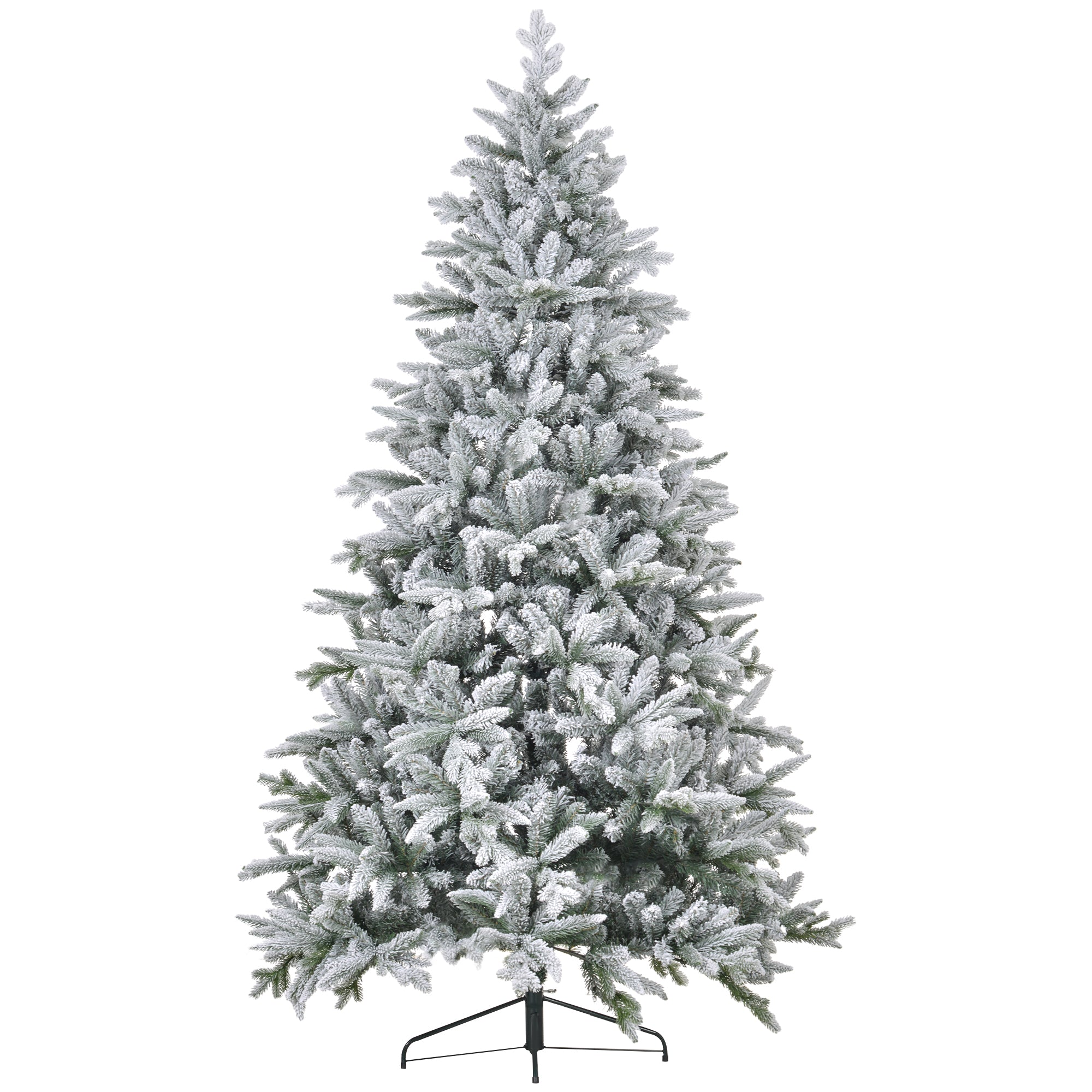 8 Foot Snow Flocked Artificial Christmas Tree, Easy Assembly