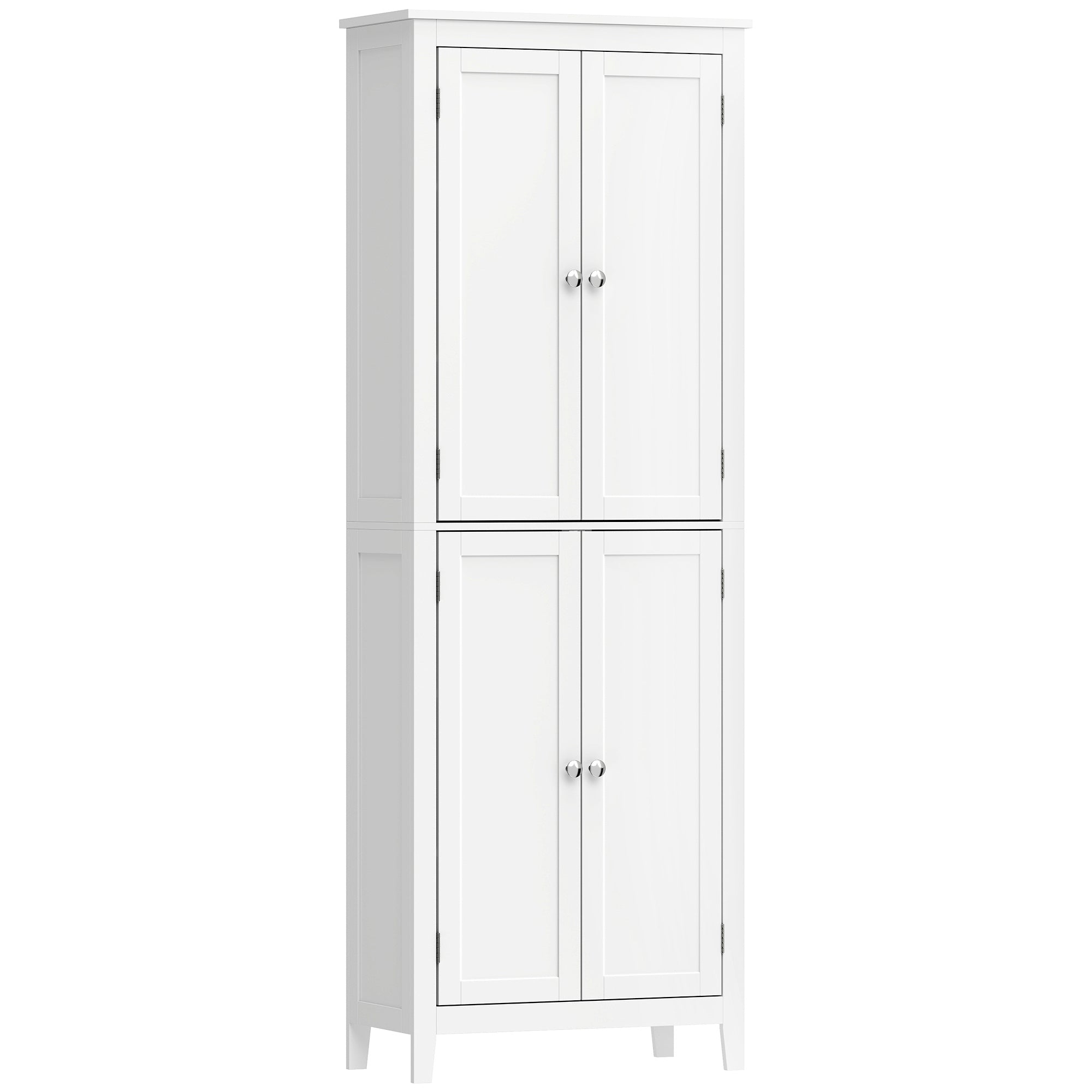 170 cm Tall Bathroom Storage Cabinet, Freestanding Narrow Bathroom Cabinet with Adjustable Shelves for Laundry Room, Living Room, Entryway, Kitchen, White