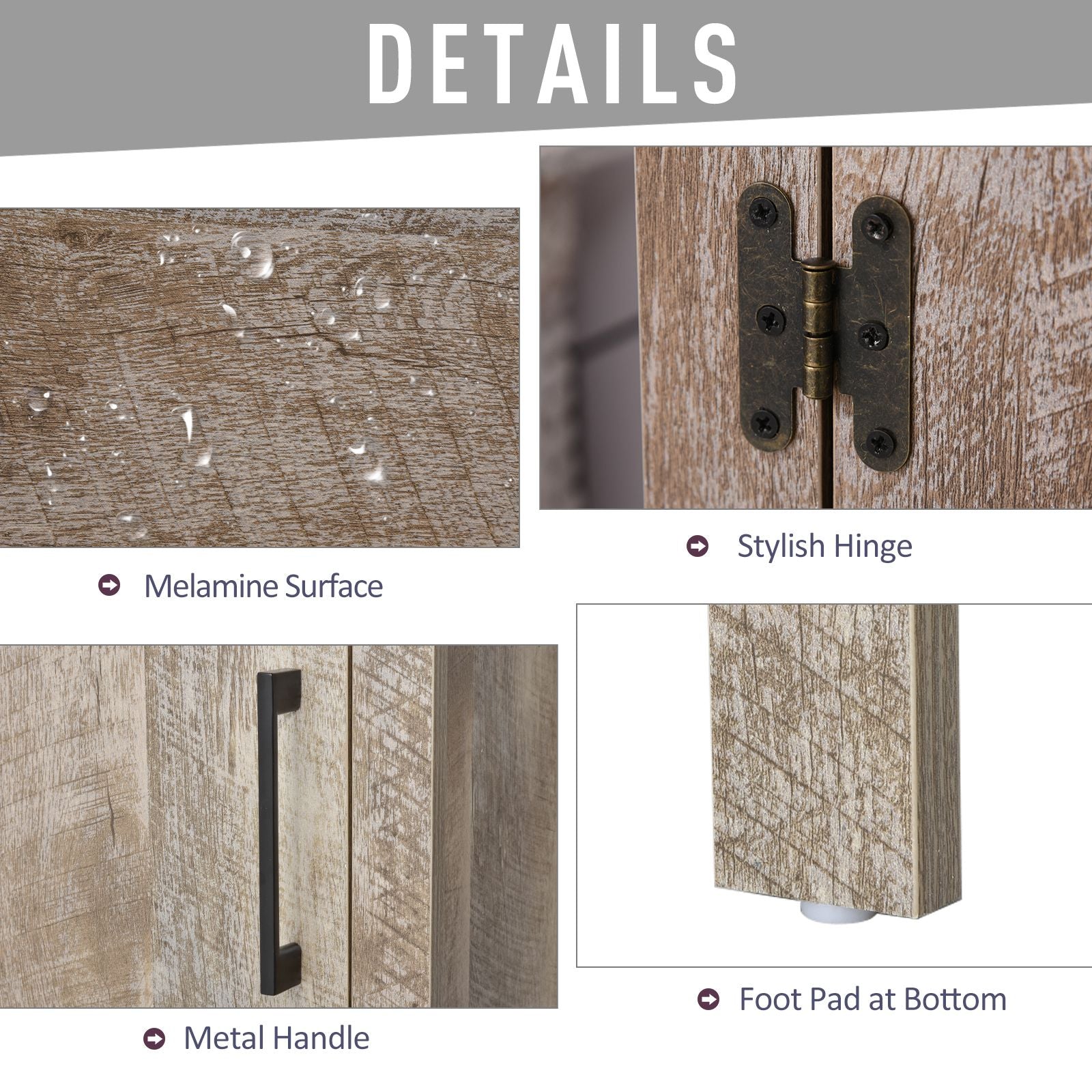 35" Bathroom Cabinet, Farmhouse Bathroom Storage Cabinet with Drawer and Adjustable Shelf, Freestanding Slim Storage Unit for Small Spaces, Distressed Wood Grain