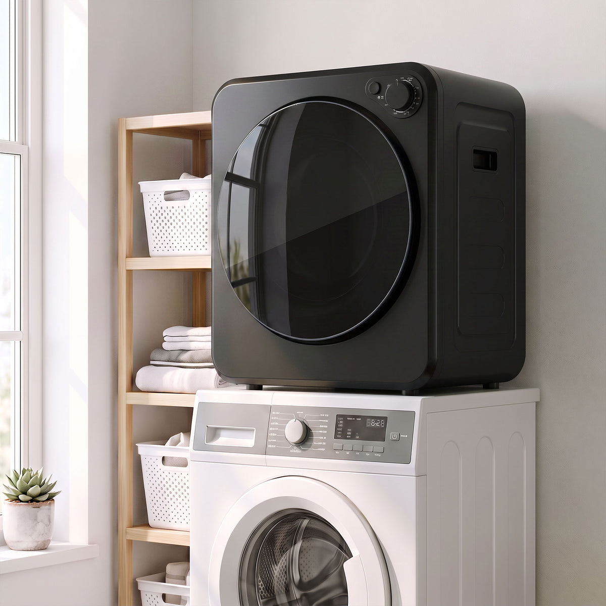 Portable Clothes Dryer, 4kg Wet Laundry/2.5kg Dry Capacity Front Load Laundry Dryer with 2 Power Modes, 400W/800W, 240V Compact Drying Machine for Apartments, RVs, Home, Black