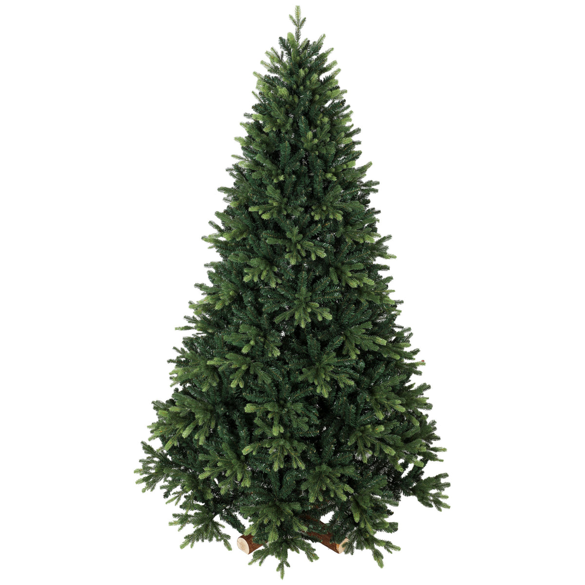 7ft Artificial Christmas Tree, Hinged Xmas Tree with 3834 PE & PVC Branch Tips, Solid Fir Wood Stand, Auto Open for Home Office Holiday Decoration, Green