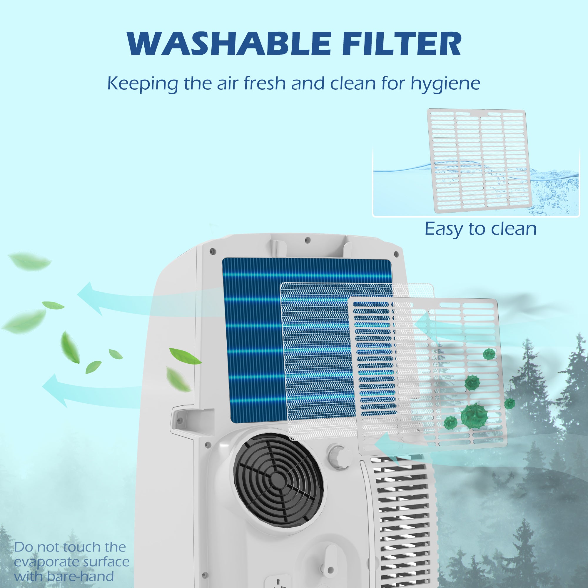 HOMCOM 12,000 BTU Portable Air Conditioner, 4-in-1 Dehumidifier Cooling Fan with Quiet Mode, Remote, LED Display, 24H Timer, Wheels, 28m², Window Venting Kit, Child Lock, White