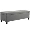 50" Storage Ottoman Bench Upholstered Ottoman Foot Rest with Soft Close Lid Gray