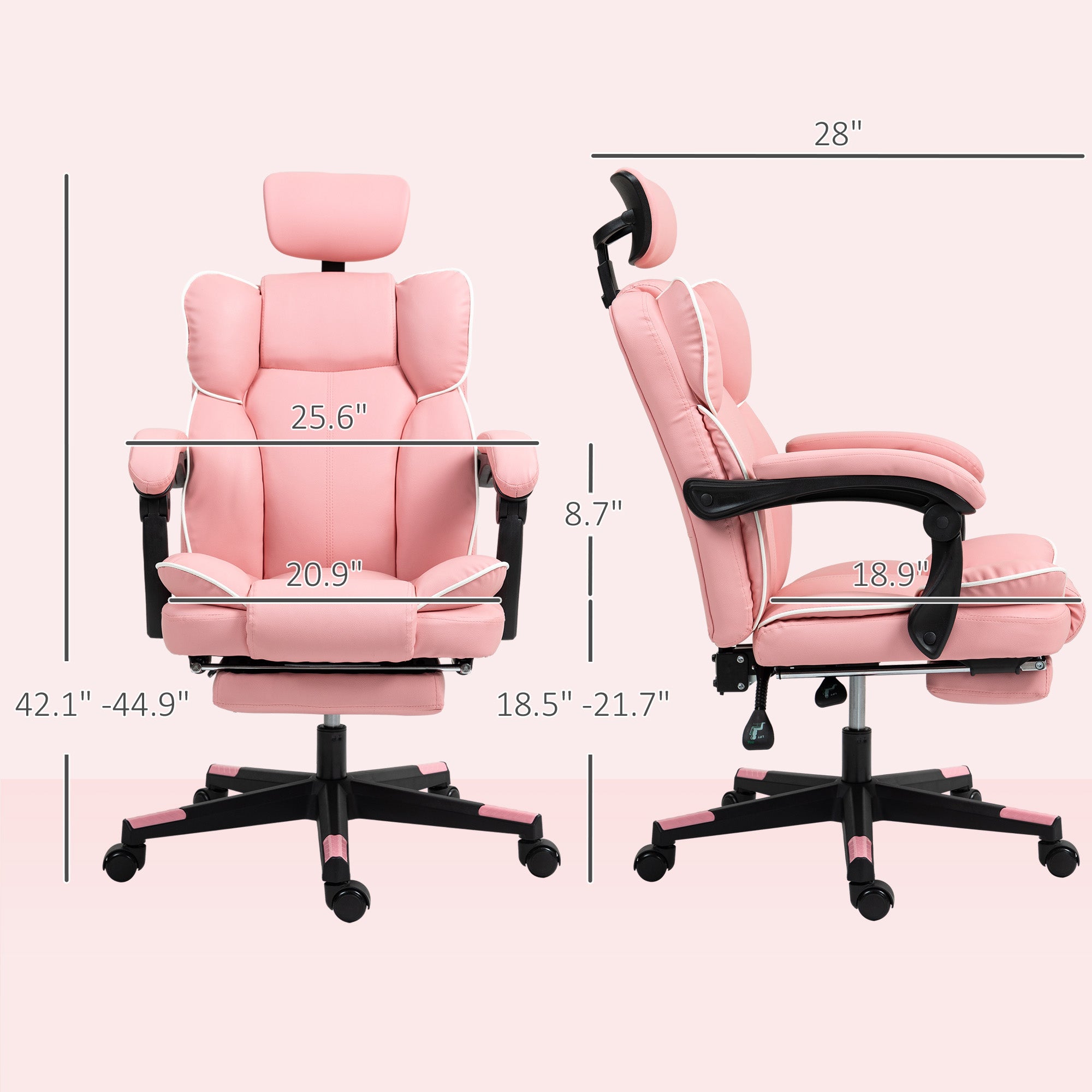 Executive Office Chair w/ Adjustable Height & Swivel Wheels