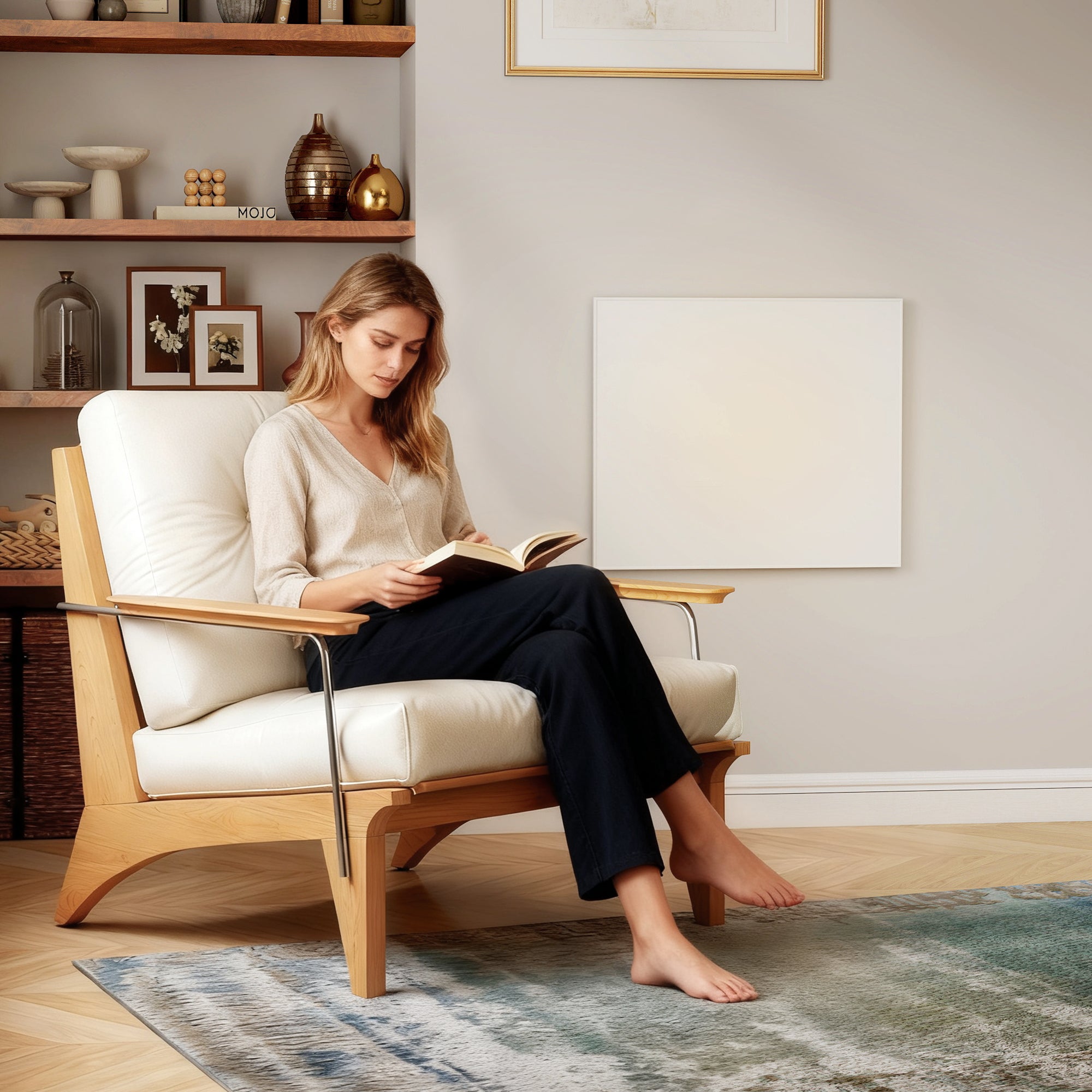 Wifi Enabled Smart Electric Heater, 400W Far Infrared Panel Heater, Low Energy, Voice Control, Adjustable Thermostat, Weekly and 12H Timer, Wall Mounted Radiator, Overheat Protection, White