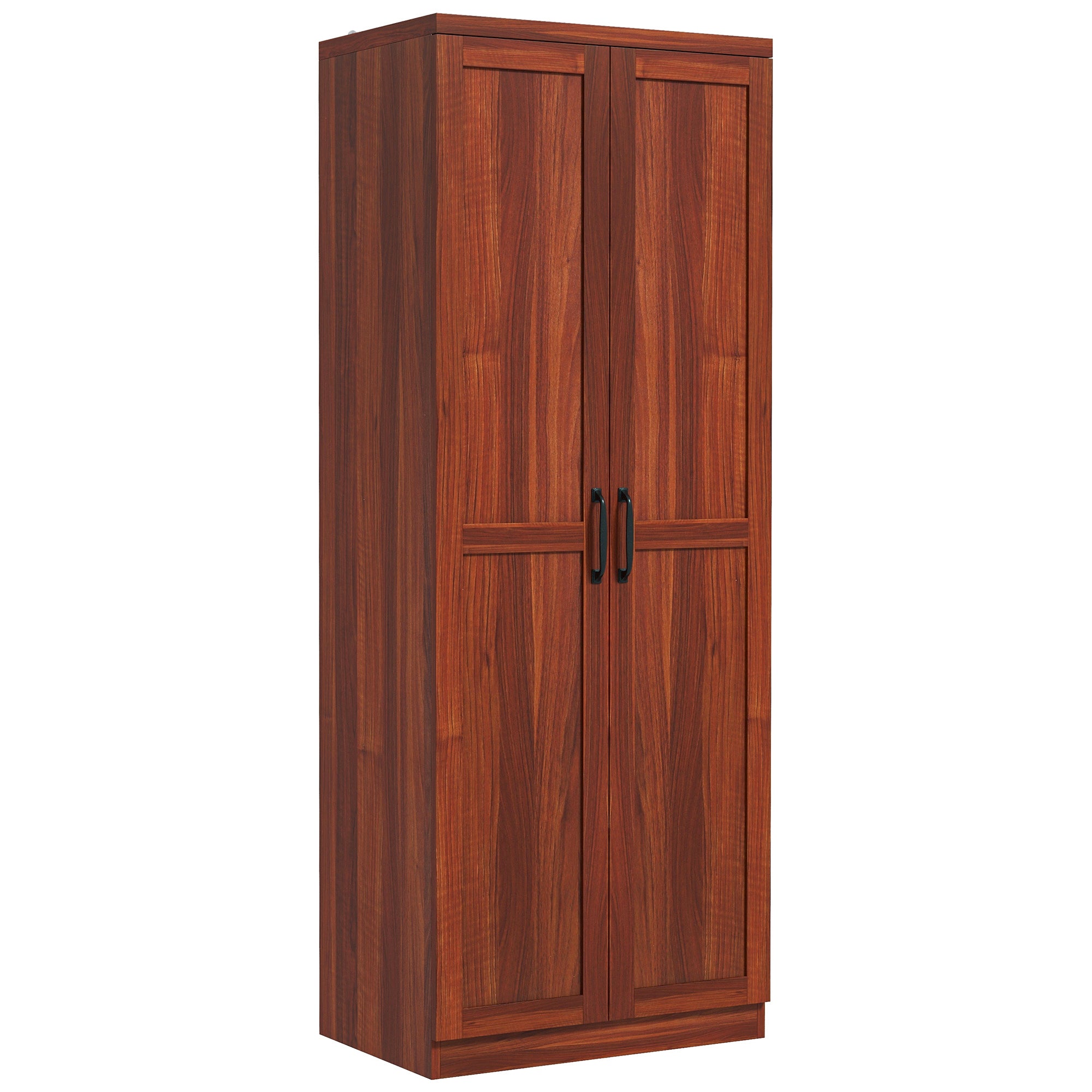 63" Kitchen Pantry Storage Cabinet with Doors and Shelves, Tall Kitchen Cabinet with 2 Doors and 5-tier Shelving