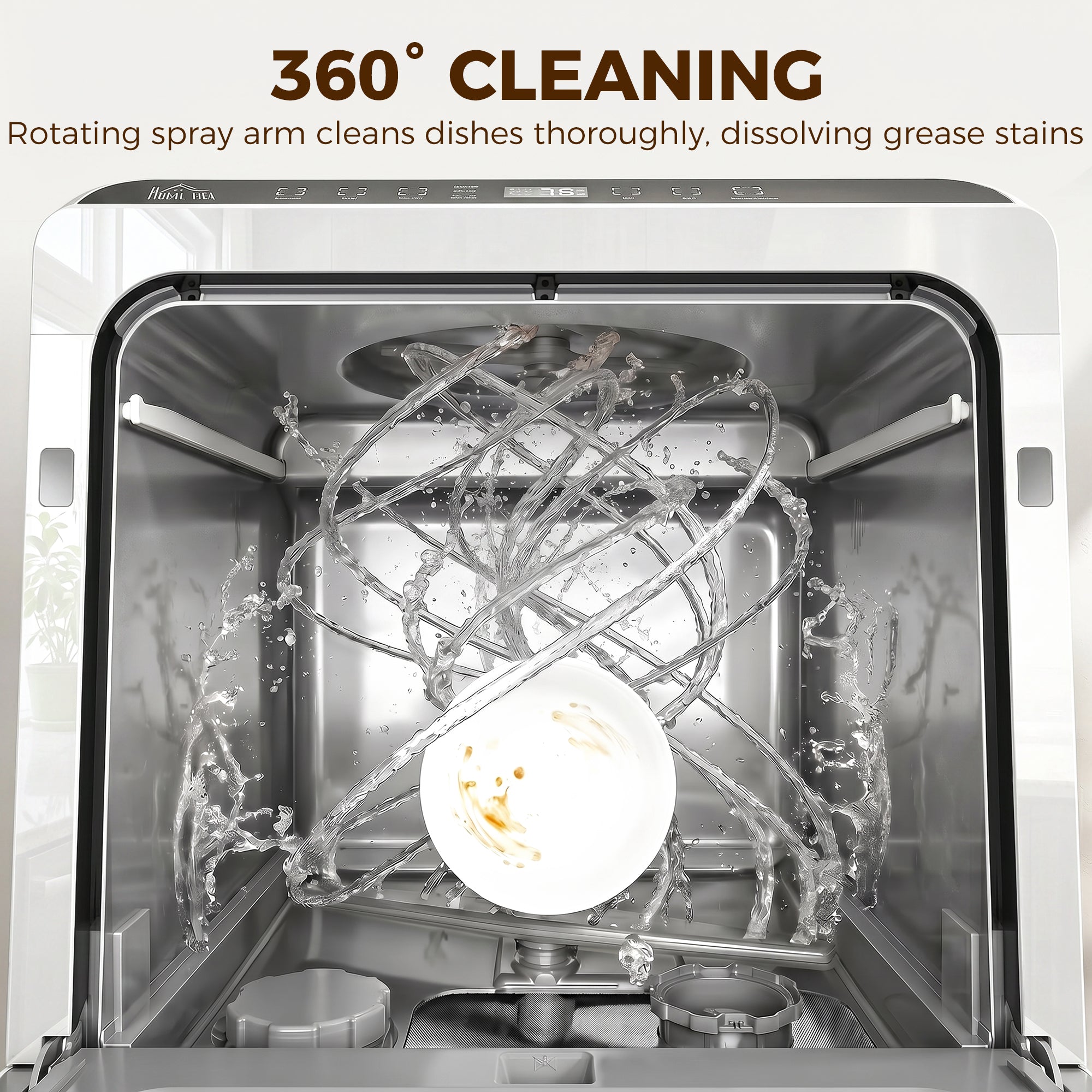 Countertop Dishwasher, Portable Mini Dishwasher with 1.6 Gal Built-in Water Tank, 5 Washing Programs, Air-Dry Function, 158°F High-Temp, No Hookup Needed, 4 Place Settings for Apartments & RVs