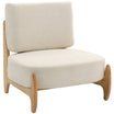 Ultra-Wide Accent Chair with Rubber Wood Frame, Modern Chenille Upholstered Bedroom Chair with Thick Cushion, High-Density Foam for Living Room, Cream White
