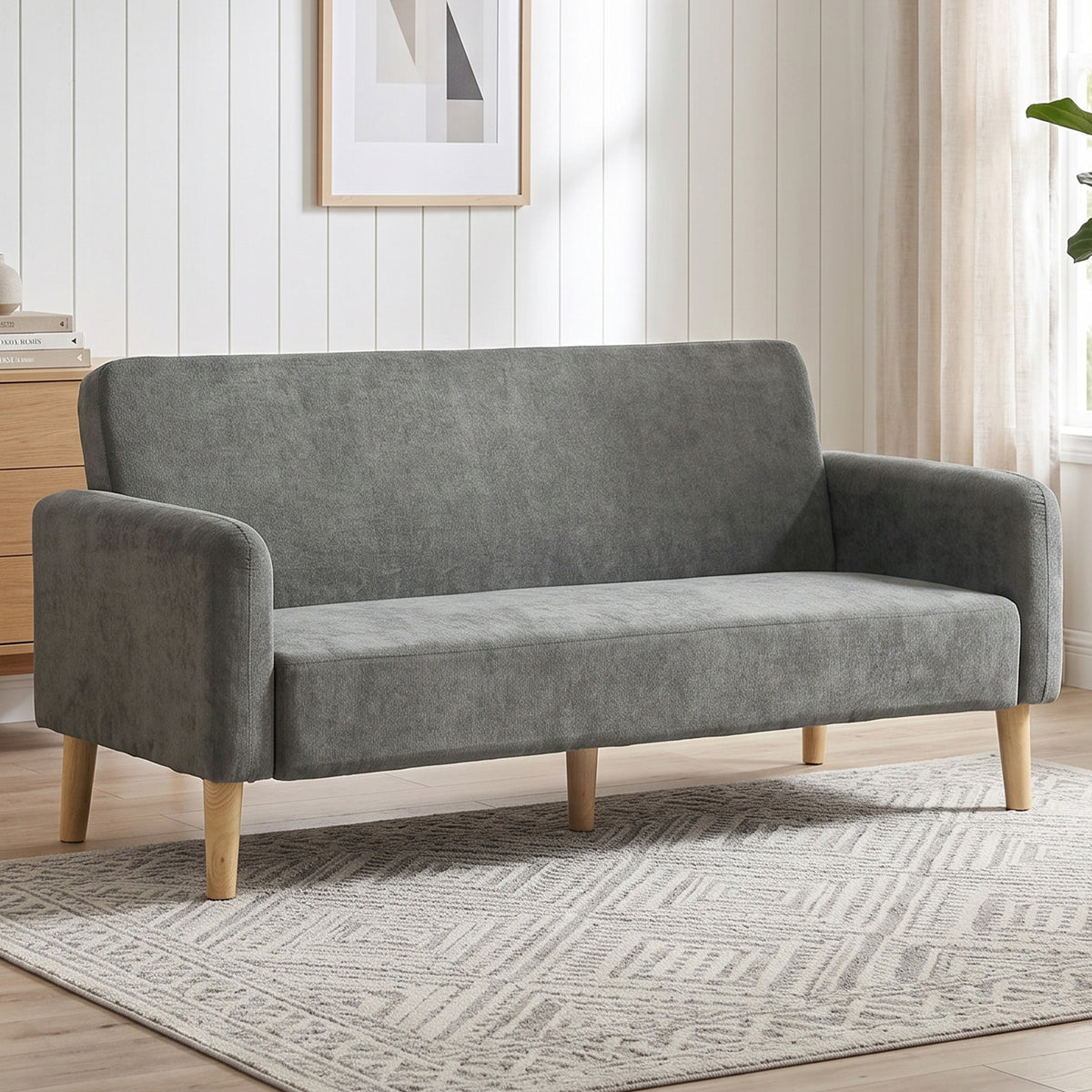 2 Seater Sofa, 160cm Velvet Small Couch with 20cm Thick Padding, Wide and Deep Seat, Plush Backrest, Loveseat Sofa Settee for Small Space, Living Room, Bedroom, Home Office, Grey