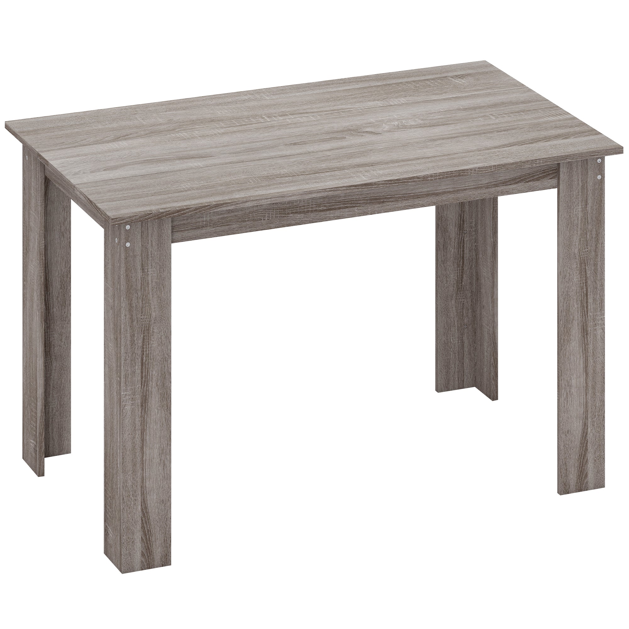 47" Dining Table for 4-6 People, Mid-Century Modern Rectangular Kitchen Table with Wood Effect for Dining Room, Living Room, Light Gray