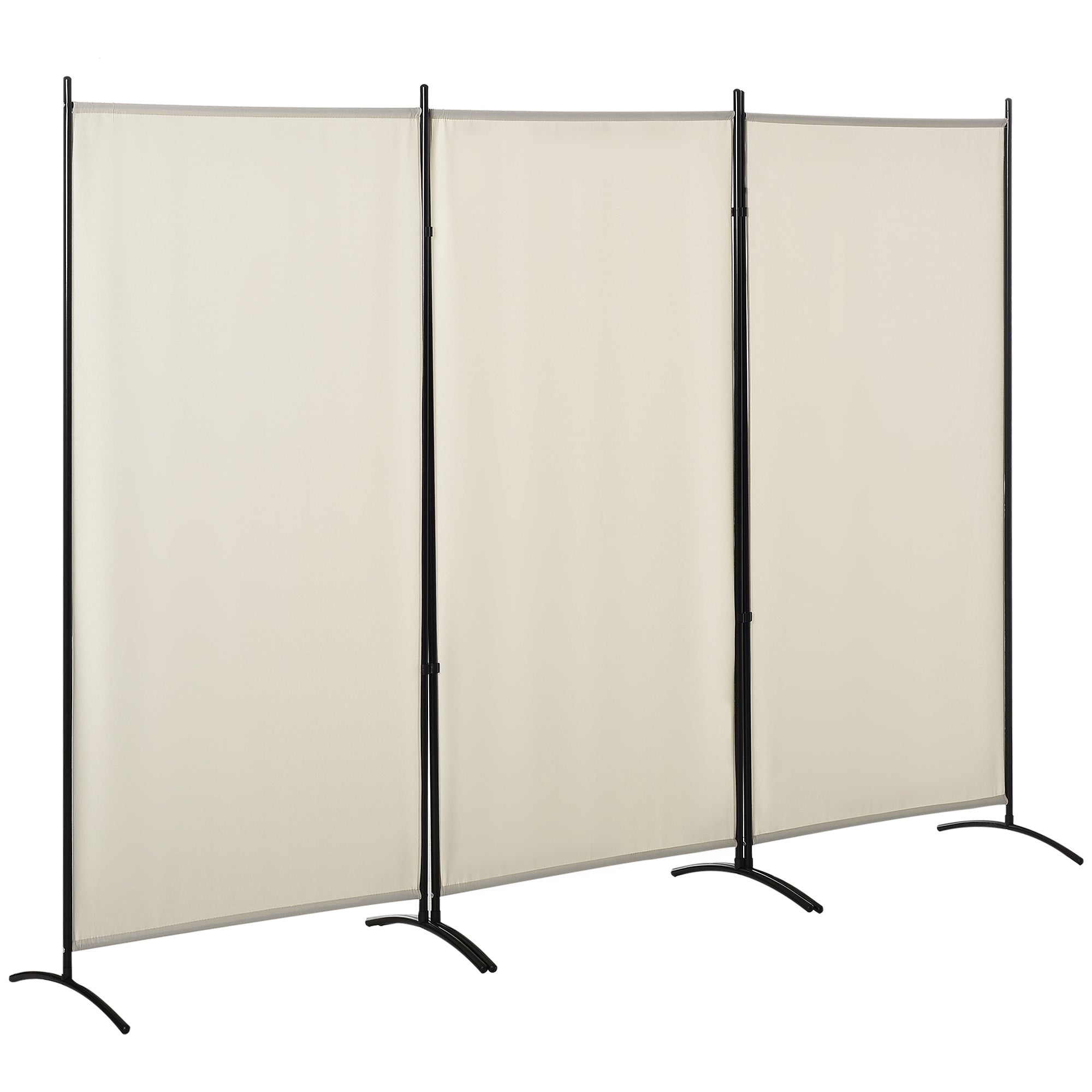 6' 3 Panel Room Divider, Indoor Privacy Screen for Home, Beige