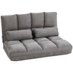 Convertible Recliner Floor Sofa with Adjustable Backrest and Headrest, Dark Gray