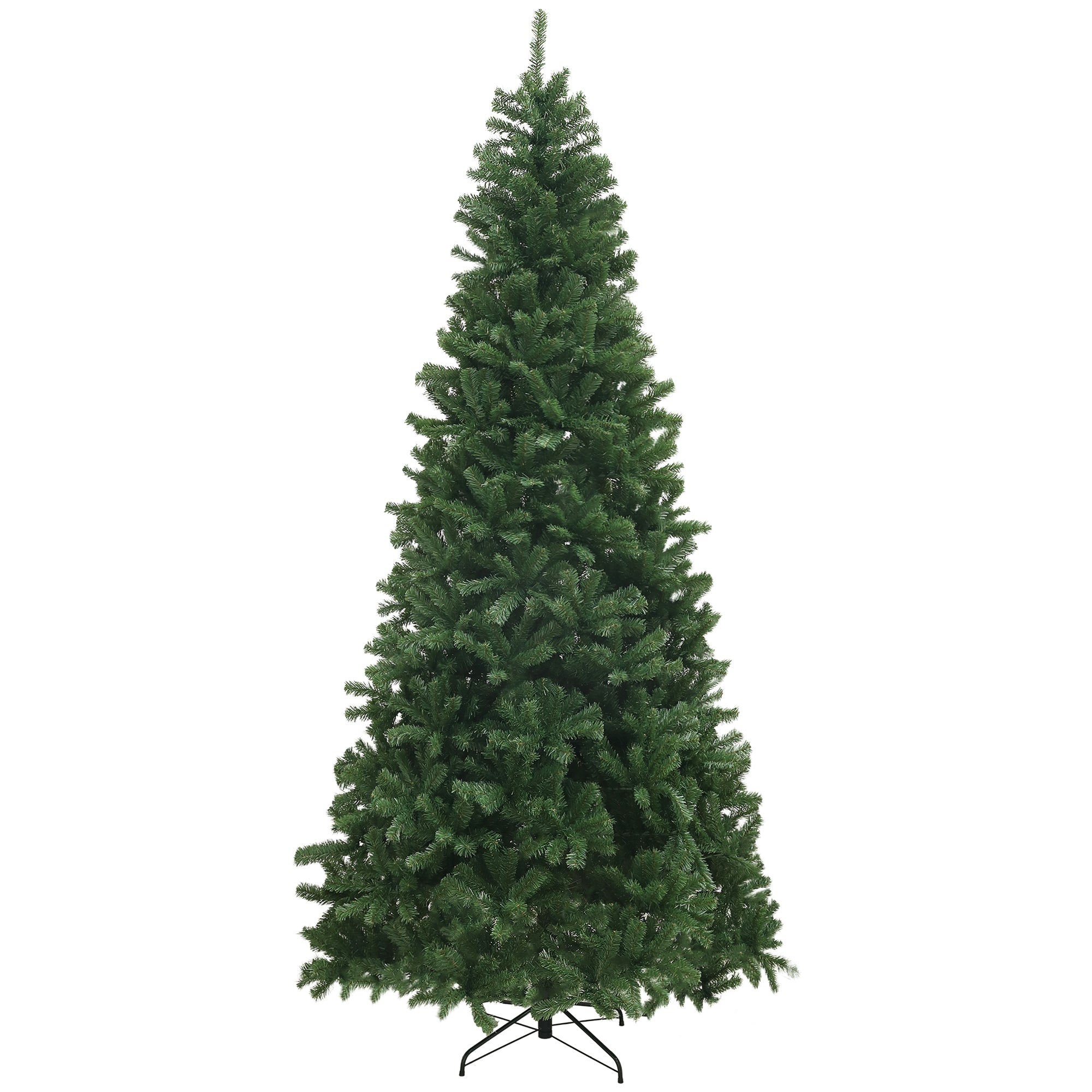 HOMCOM 9ft Artificial Christmas Tree, Xmas Tree with 2132 Branch Tips, Auto Open Holiday Party Décor with Steel Base for Home Office, Green