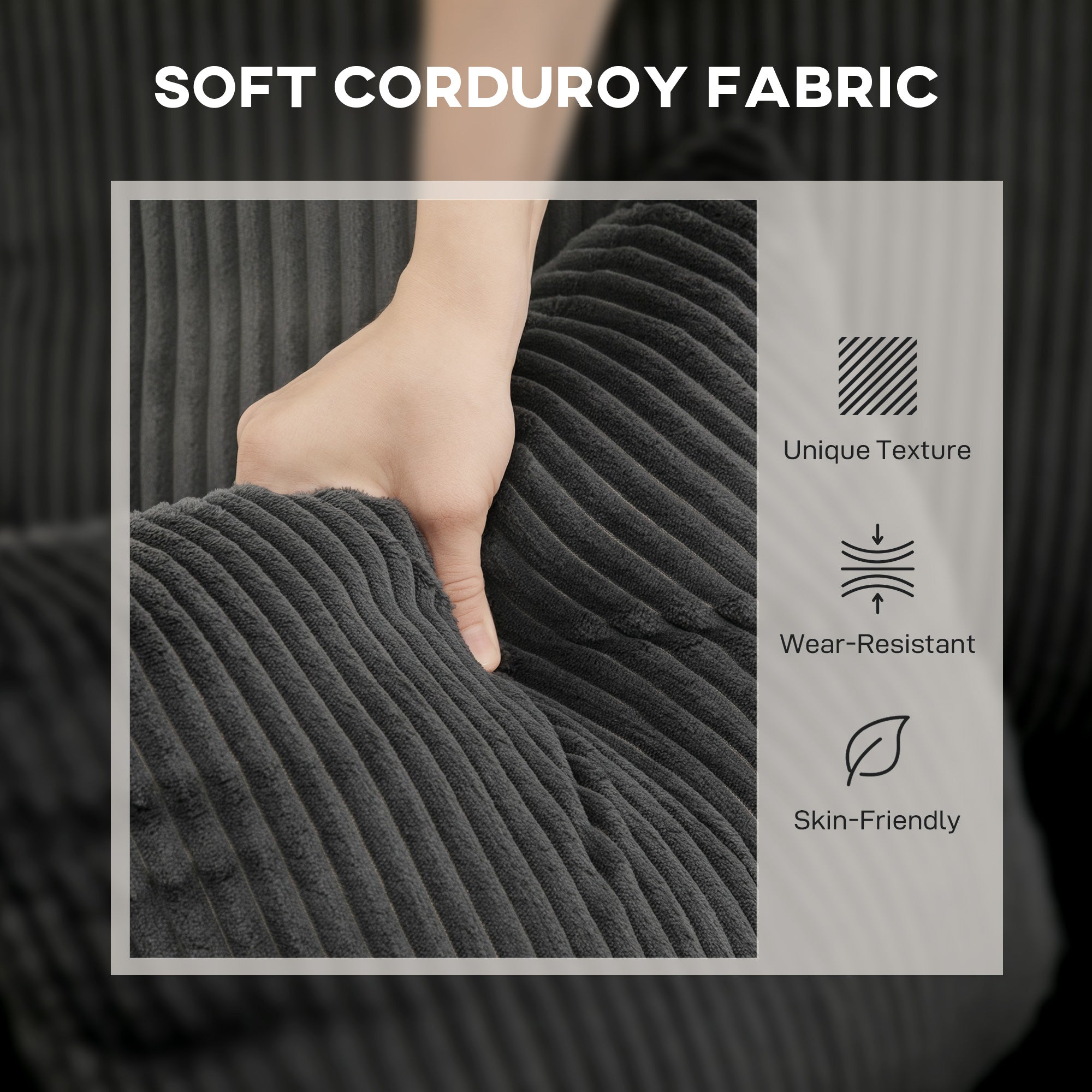81" Sofa Bed, 2 In 1 Pull Out L-Shaped Sleeper Sofa Bed with Storage Chaise, Corduroy Convertible Sectional Couch with 2 Pillows for Living Room Office Apartment, Dark Grey