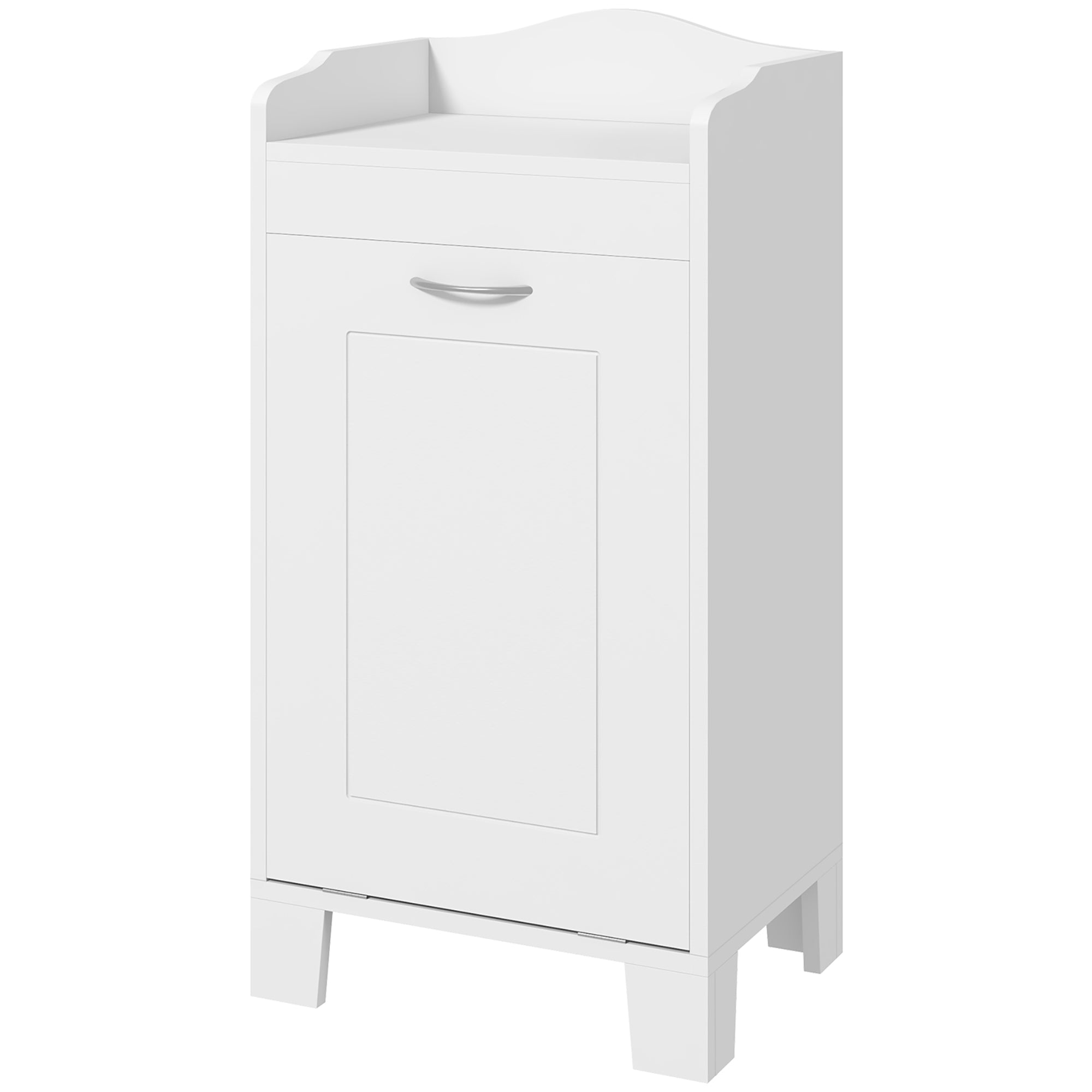 31" Tilt Out Laundry Hamper, Free Standing Home Organizer Hamper, Bathroom Storage Cabinet, White