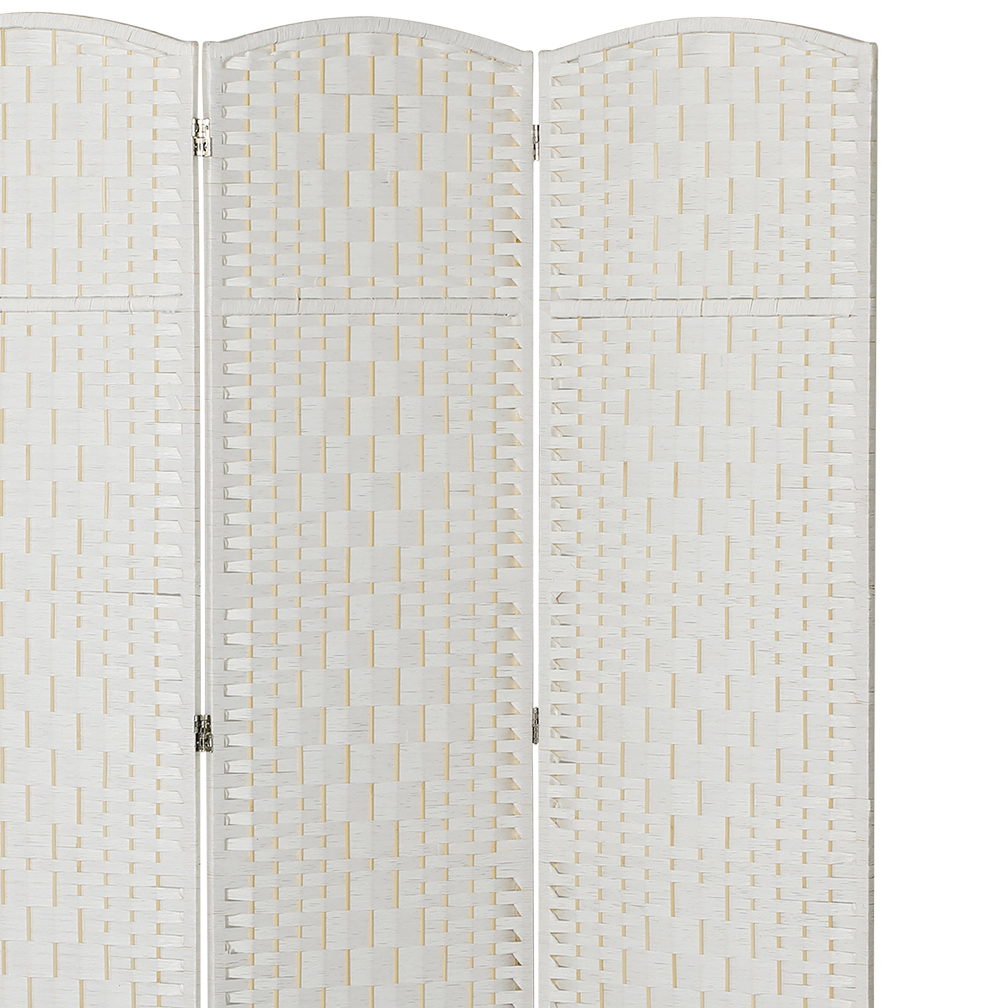 3 Panels Room Divider, 6 Ft Tall Indoor Portable Folding Privacy Screens, Hand-Woven Double Hinged Freestanding Partition Wall Divider for Home Office, Natural