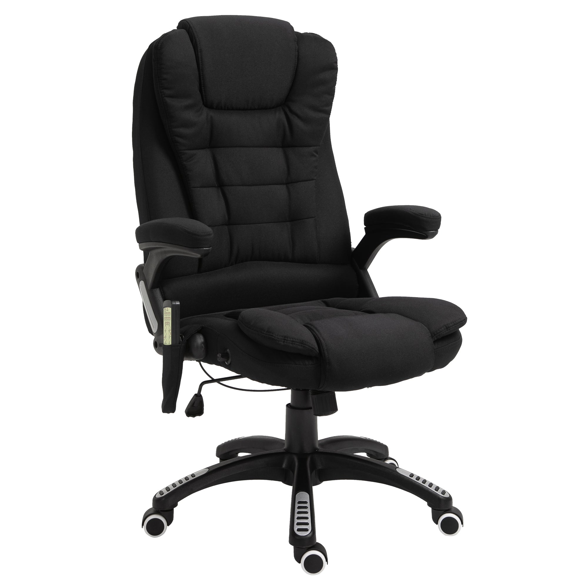 Vinsetto 6 Point Vibrating Massage Home Office Chair High Back Executive Chair with Reclining Back, Swivel Wheels, Black