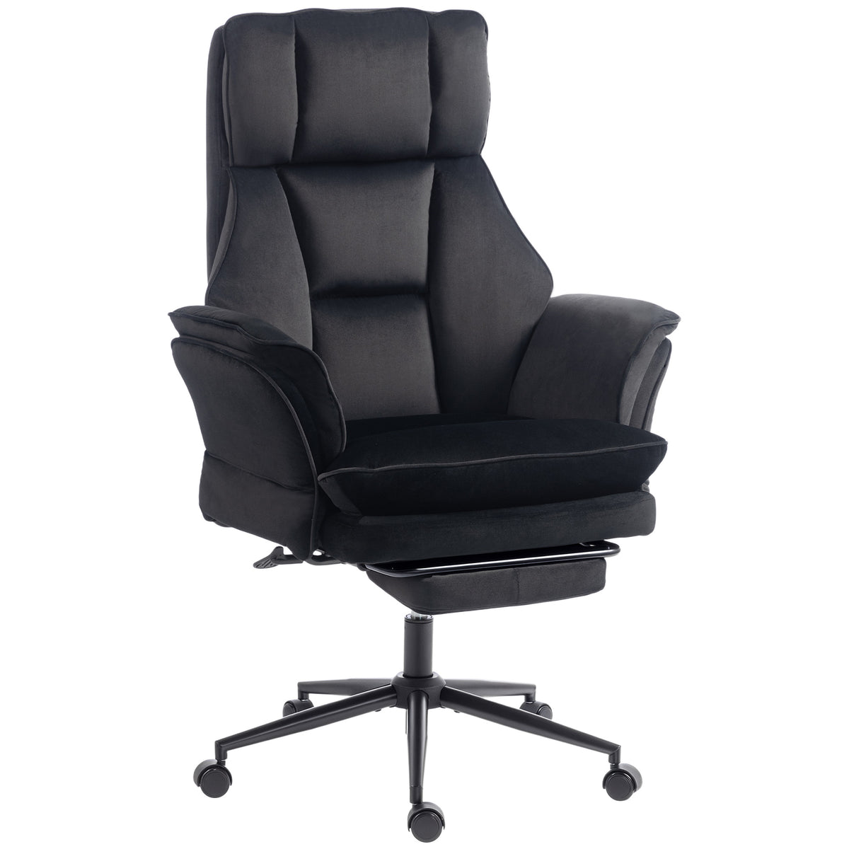Cross Legged Office Chair with Footrest, 396 lbs Reclining Computer Desk Chair with High Back, Flip-up Armrests, Adjustable Height, Thick Cushion, Rocking Function, Black