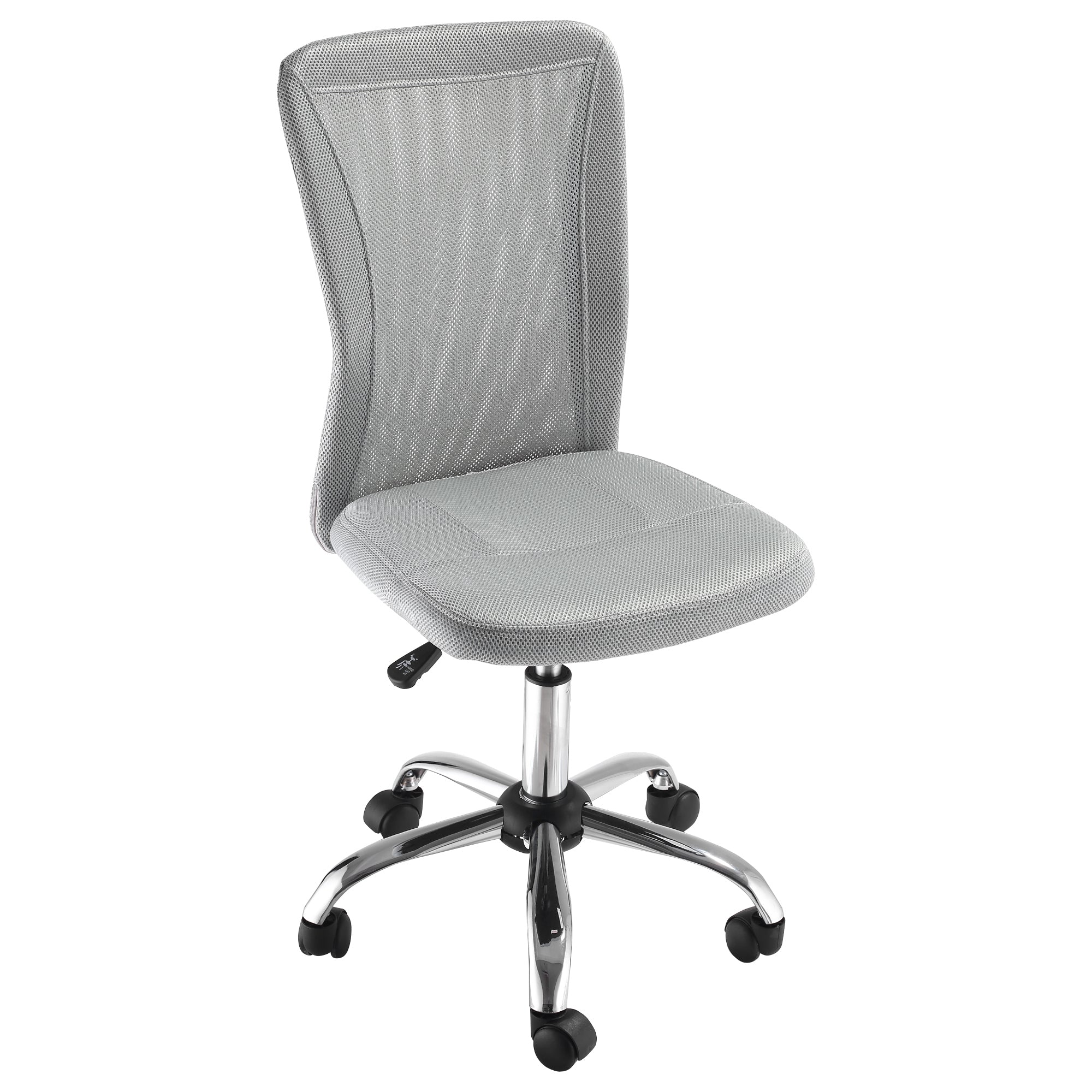 Vinsetto Office Chair, Armless Desk Chair, Adjustable Computer Swivel Chair with Rolling Wheels and Mesh Back for Home Work Study, Grey