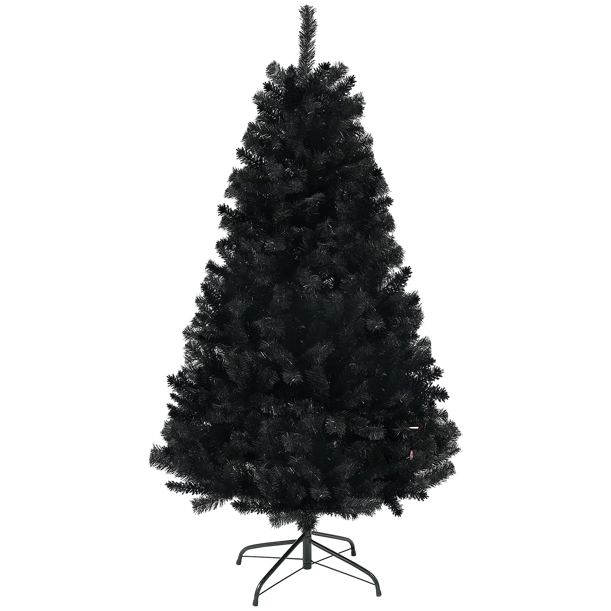 HOMCOM 6ft Unlit Artificial Christmas Tree, Xmas Tree with 1000 Branch Tips, Auto Open and Steel Base, Holiday Decoration for Home Office, Black
