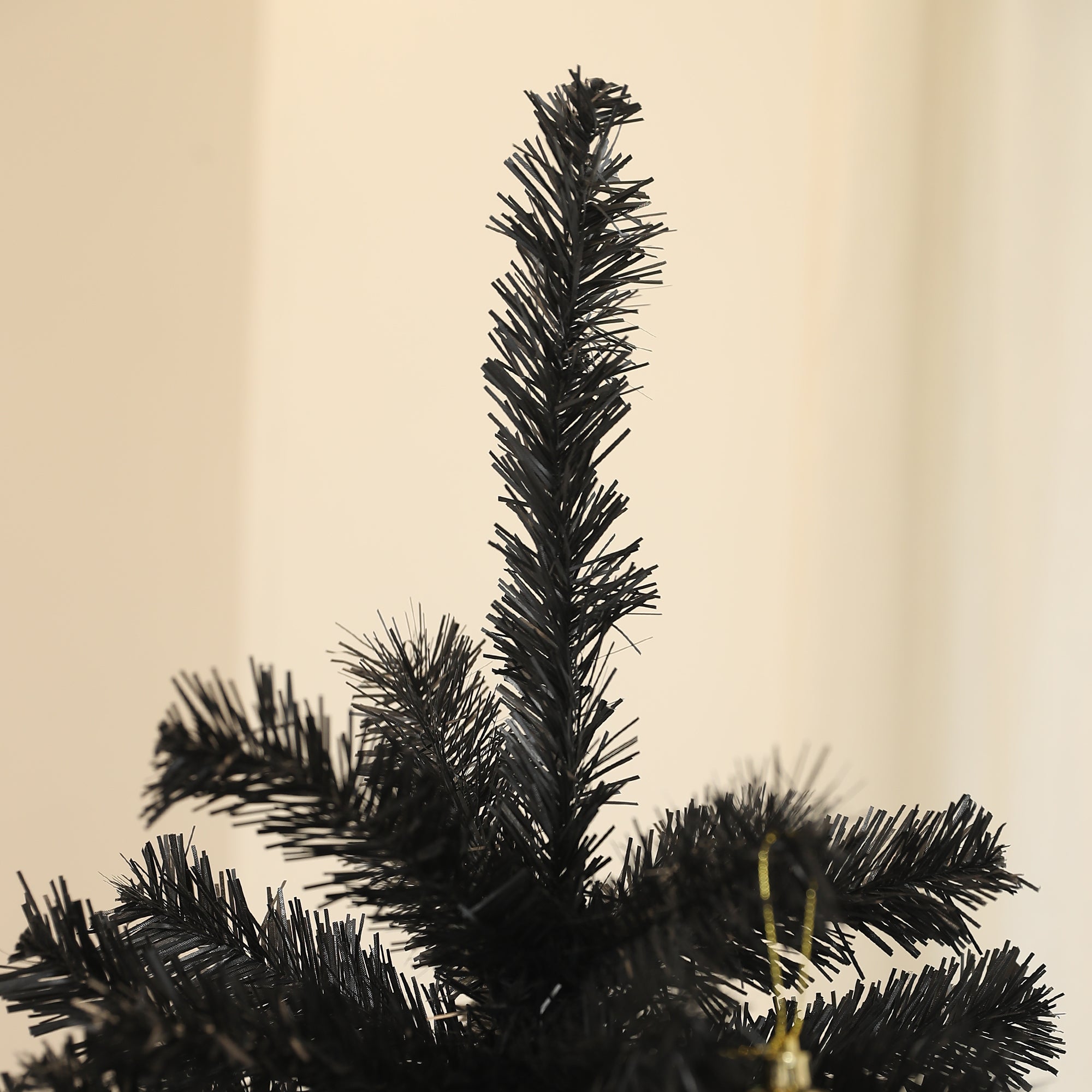 HOMCOM 6ft Unlit Artificial Christmas Tree, Xmas Tree with 1000 Branch Tips, Auto Open and Steel Base, Holiday Decoration for Home Office, Black