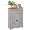 Farmhouse Sideboard Storage Cabinet with Doors and Drawer Light Gray - HOMCOM