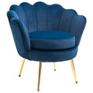 HOMCOM Modern Accent Chair, Velvet-Touch Fabric Leisure Club Chair with Gold Metal Legs for Bedroom, Blue