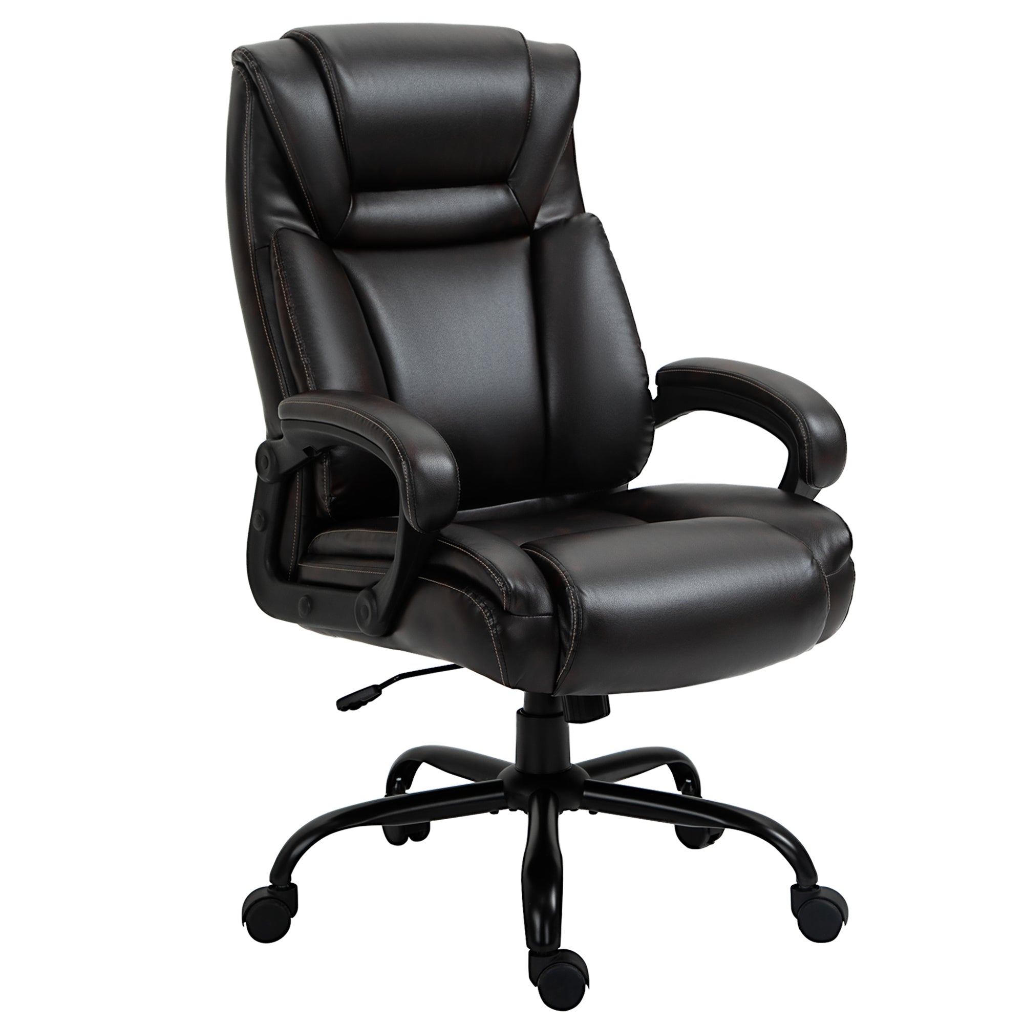 Vinsetto Executive Office Chair, Large, 400LBS Capacity, High Back, PU Leather, Adjustable Height, Swivel Wheels, Brown