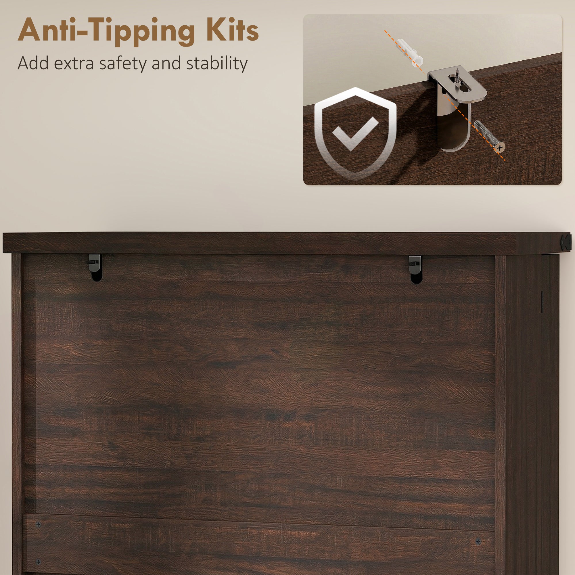 72" Tall Kitchen Pantry Cabinet, Farmhouse Storage Cabinet with 8 Door Racks and Drawer, Freestanding Food Pantry with Adjustable Shelves and Barn Doors, Distressed Brown