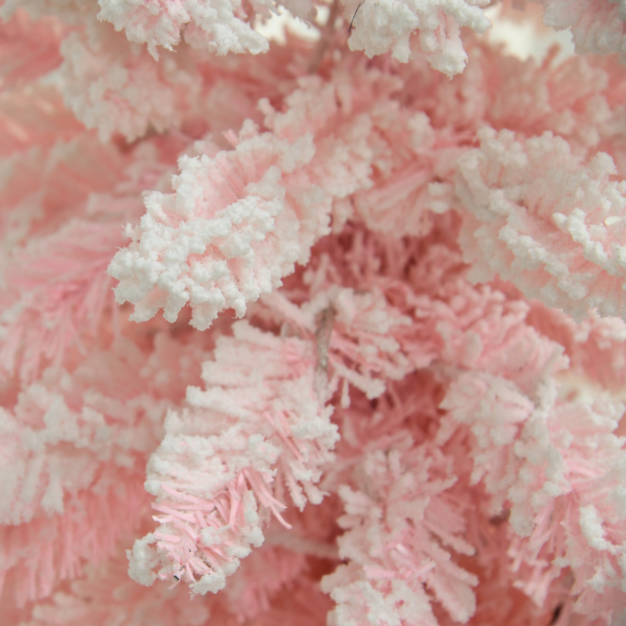 6' Flocked Christmas Trees, Pencil Prelit Artificial Christmas Tree with Snow Downswept Branches, Pink