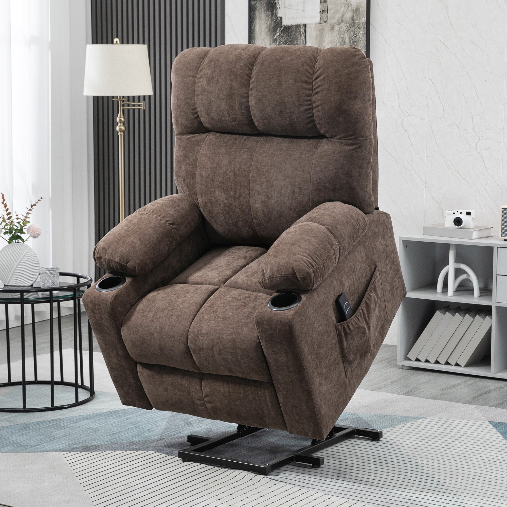 Lift Chair Recliners for Elderly with Footrest, Coffee