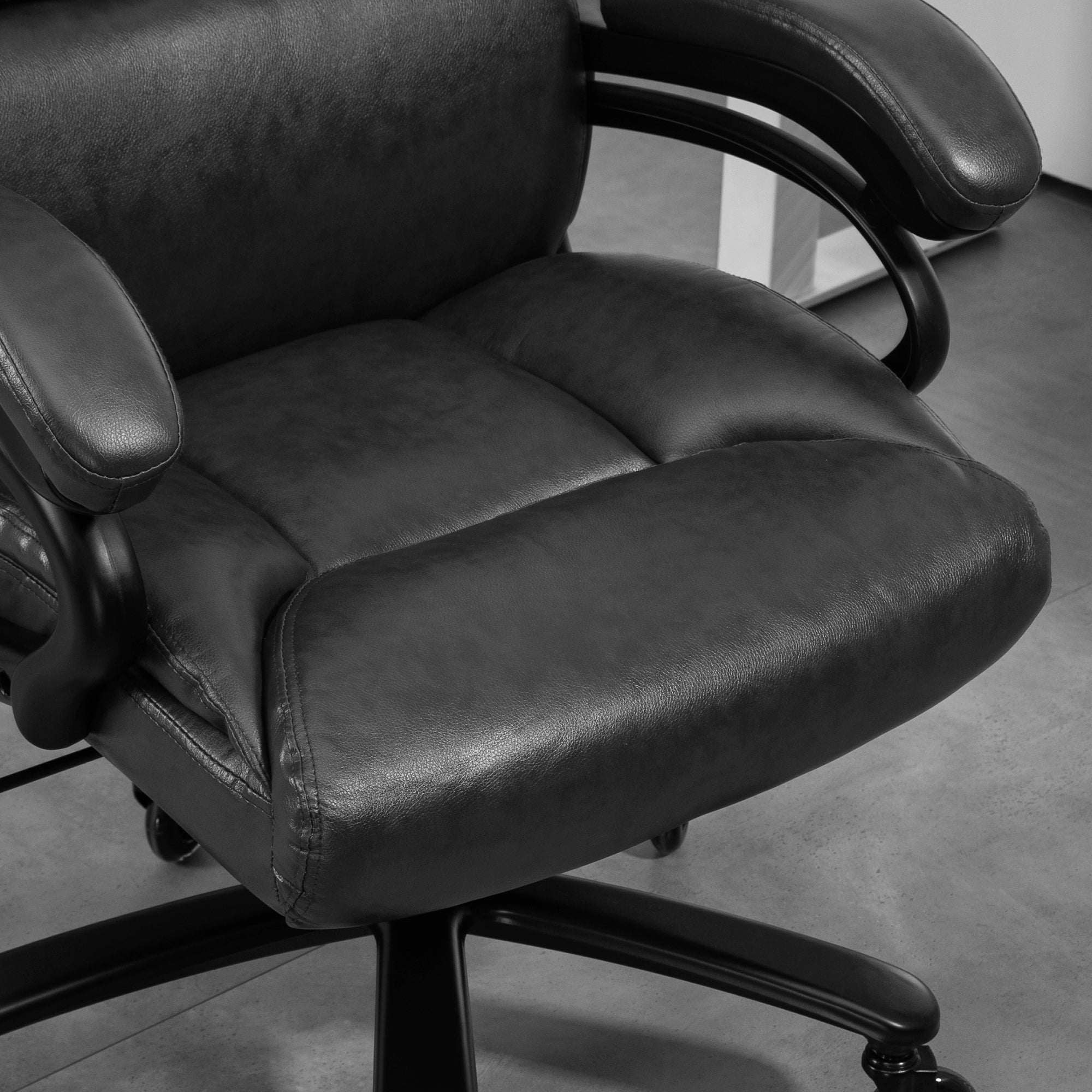 Big and Tall Office Chair, 400 lbs, Executive Computer Chair with PU Leather, Adjustable Height, Black