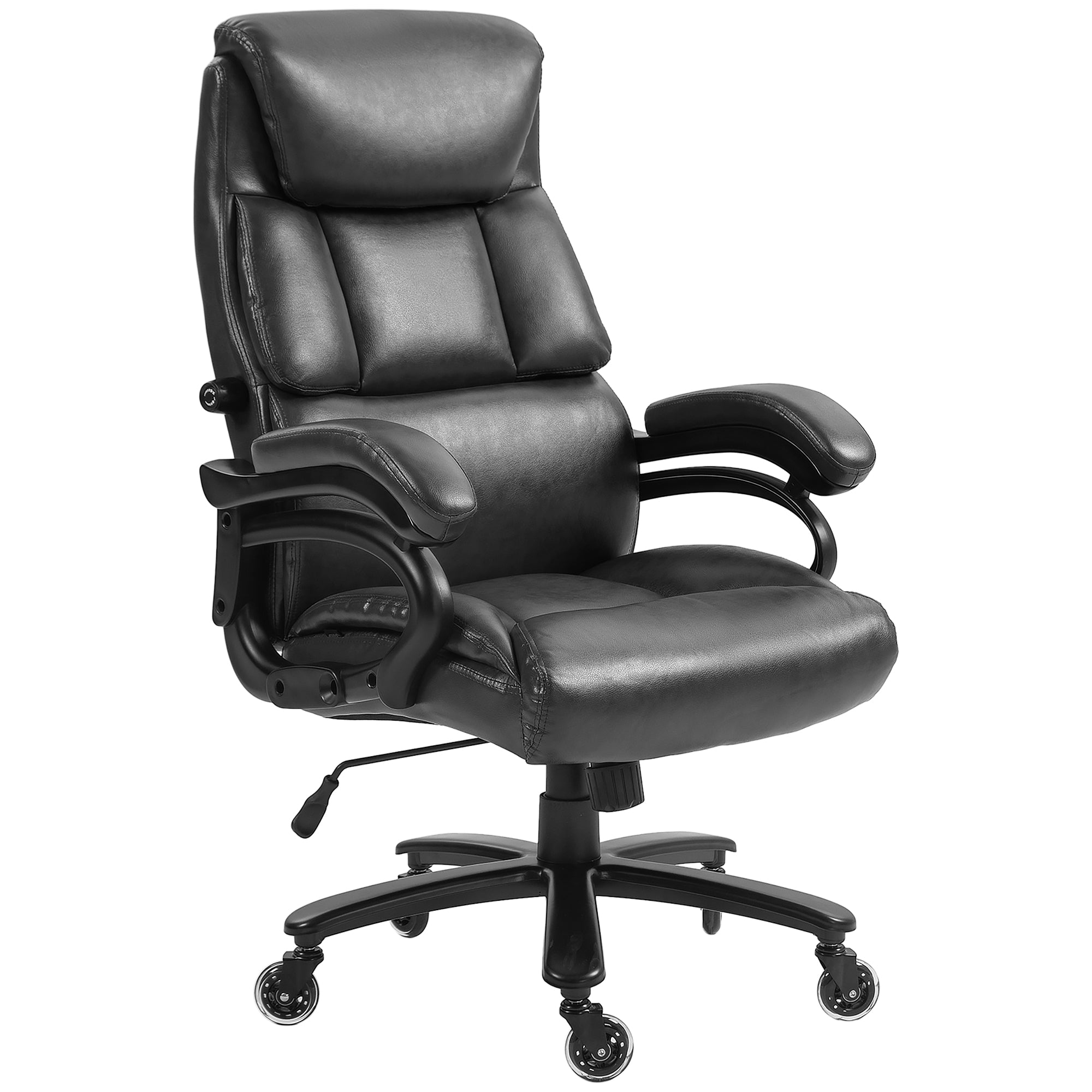 Big and Tall Office Chair, 400 lbs, Executive Computer Chair with PU Leather, Adjustable Height, Black