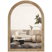Arched Wall Mirror with Grooved Edge, Modern Wall-Mounted Mirror for Living Room, Entryway, Bedroom, Hallway, 50 x 2 x 70 cm, Brown
