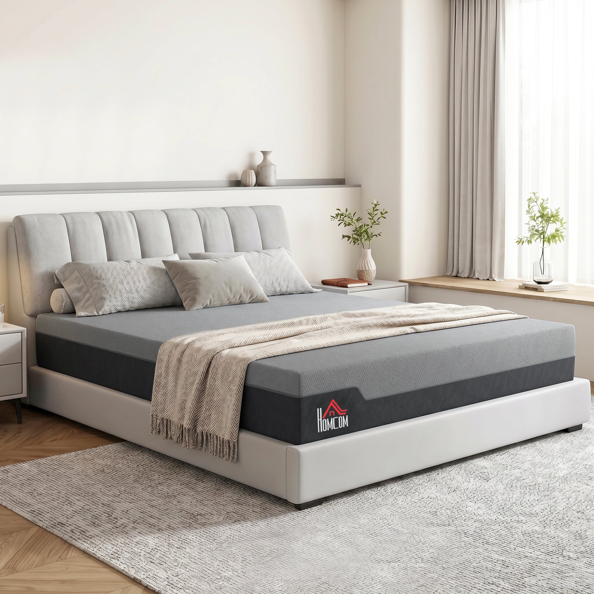 King Mattress, 14 Inch Gel Cooling Memory Foam Mattress for Cool Night Sleep, Graphene Bed in a Box for Pressure Relief, with Washable Cover, Made in USA, CertiPUR-US Certified, Medium Firm