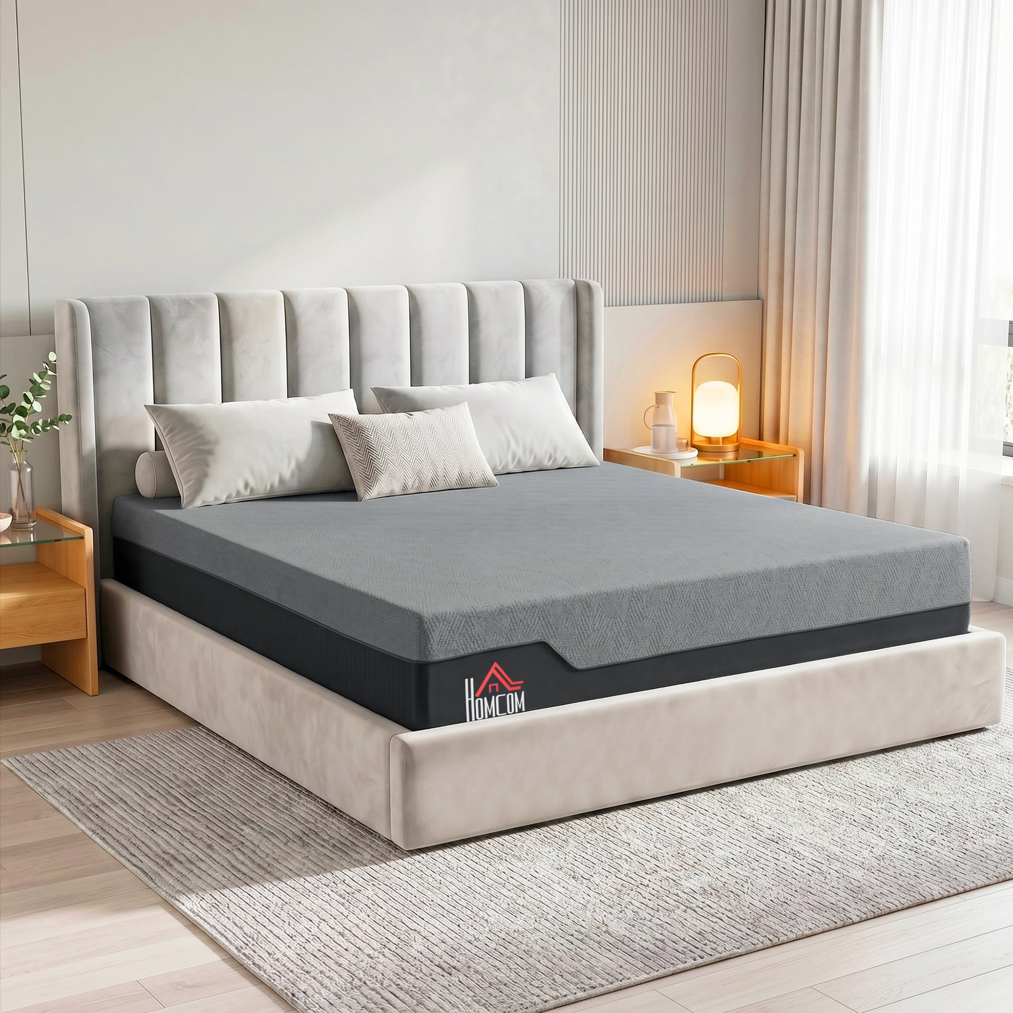 King Mattress, 14 Inch Gel Cooling Memory Foam Mattress for Cool Night Sleep, Graphene Bed in a Box for Pressure Relief, with Washable Cover, Made in USA, CertiPUR-US Certified, Medium Firm