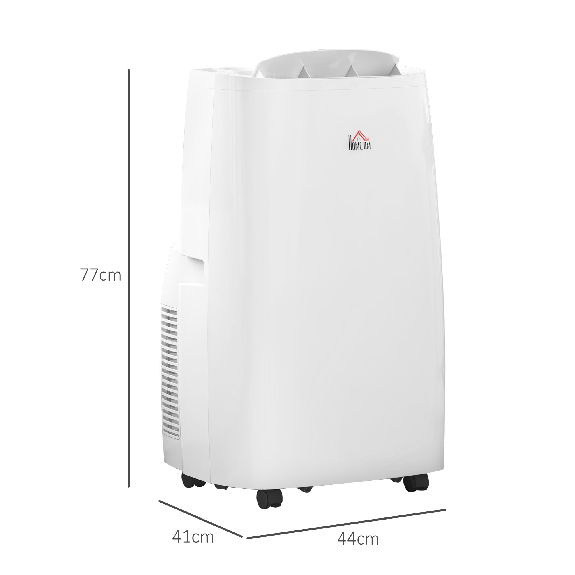 HOMCOM 14000 BTU Portable Air Conditioner, 4 in 1 Dehumidifier Cooling Fan, with Sleep Mode, Remote, LED Display, 24H Timer, Wheels, 40m², Window Venting Kit, A Energy Efficiency, White