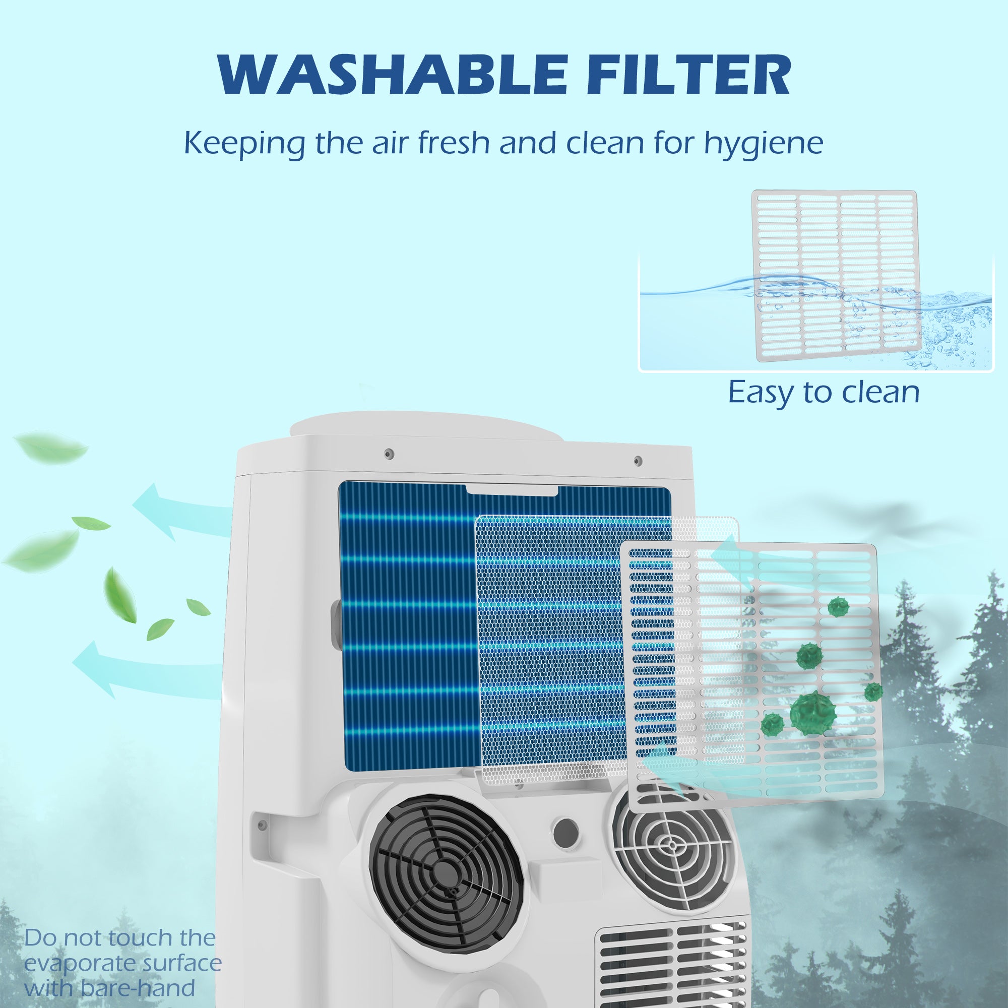 HOMCOM 14000 BTU Portable Air Conditioner, 4 in 1 Dehumidifier Cooling Fan, with Sleep Mode, Remote, LED Display, 24H Timer, Wheels, 40m², Window Venting Kit, A Energy Efficiency, White