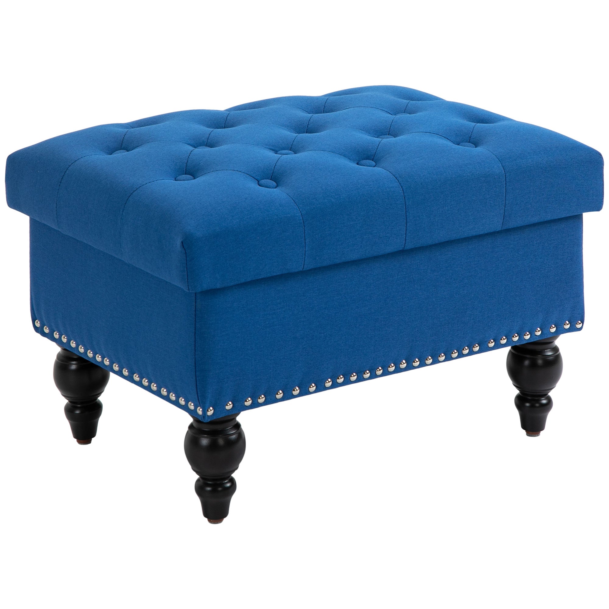 Ottoman with Storage for Living Room 25" Storage Ottoman with Removable Lid Blue