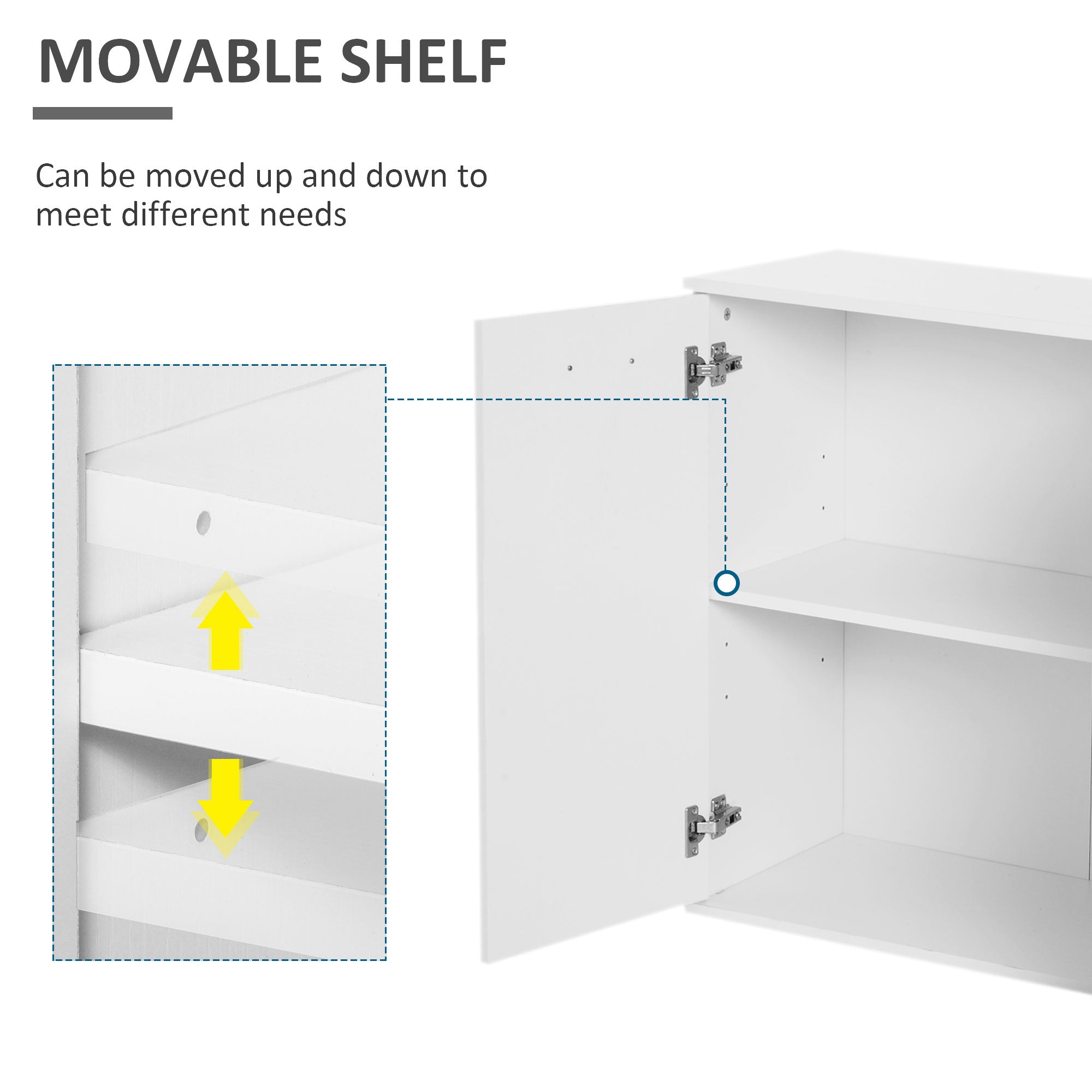 HOMCOM Free Standing Storage Cabinet Console Sideboard Table Entryway Kitchen Organizer Living Room Storage Unit with Drawers White