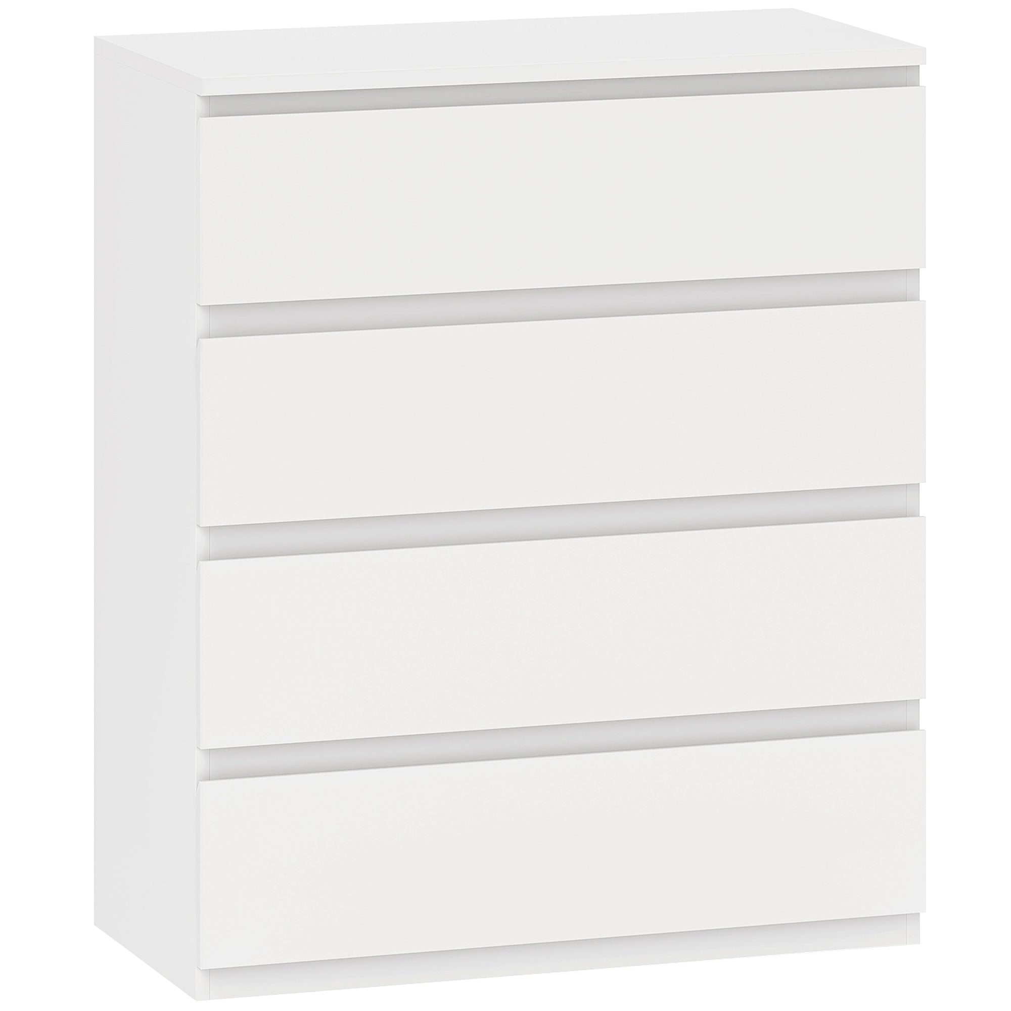 Chest of Drawers, 4-Drawer Storage Organiser Unit for Bedroom, Living Room, 80 x 39 x 95cm, White