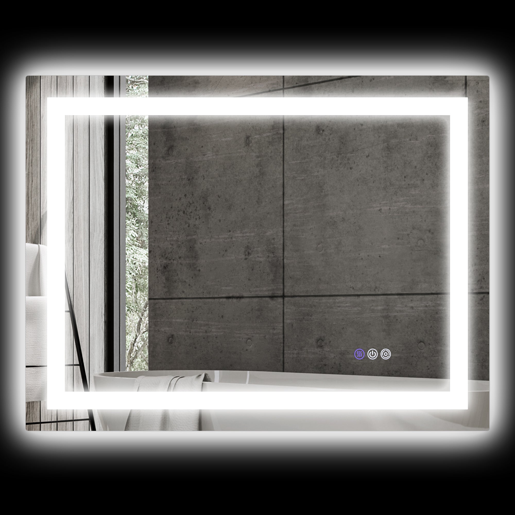 Dimmable Bathroom Mirror with Lights, 32" x 24" Backlit/Front Lit LED Mirror, Anti-Fog, Memory, Infinite Color Temp