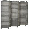 6 Panel 6' Tall Privacy Screen Freestanding Wood Partition, Gray - HOMCOM