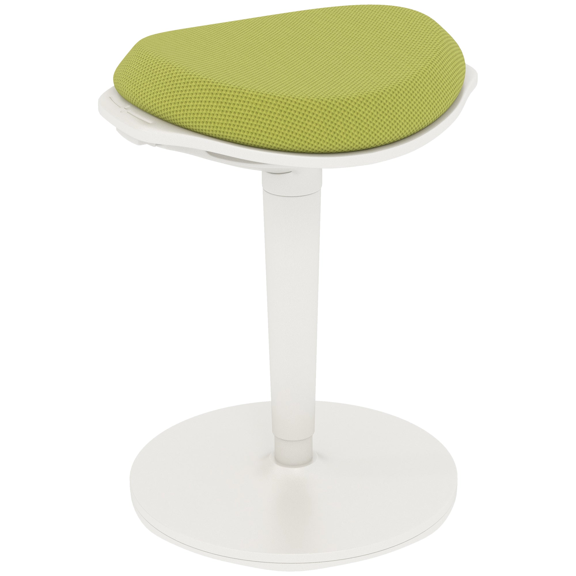 HOMCOM Standing Desk Chair, Backless Wobble Chair, 22.2-28.1 Inches, Ergonomic Adjustable Active Learning Stool for Office Desks, with Rocking Motion, Padded, Green