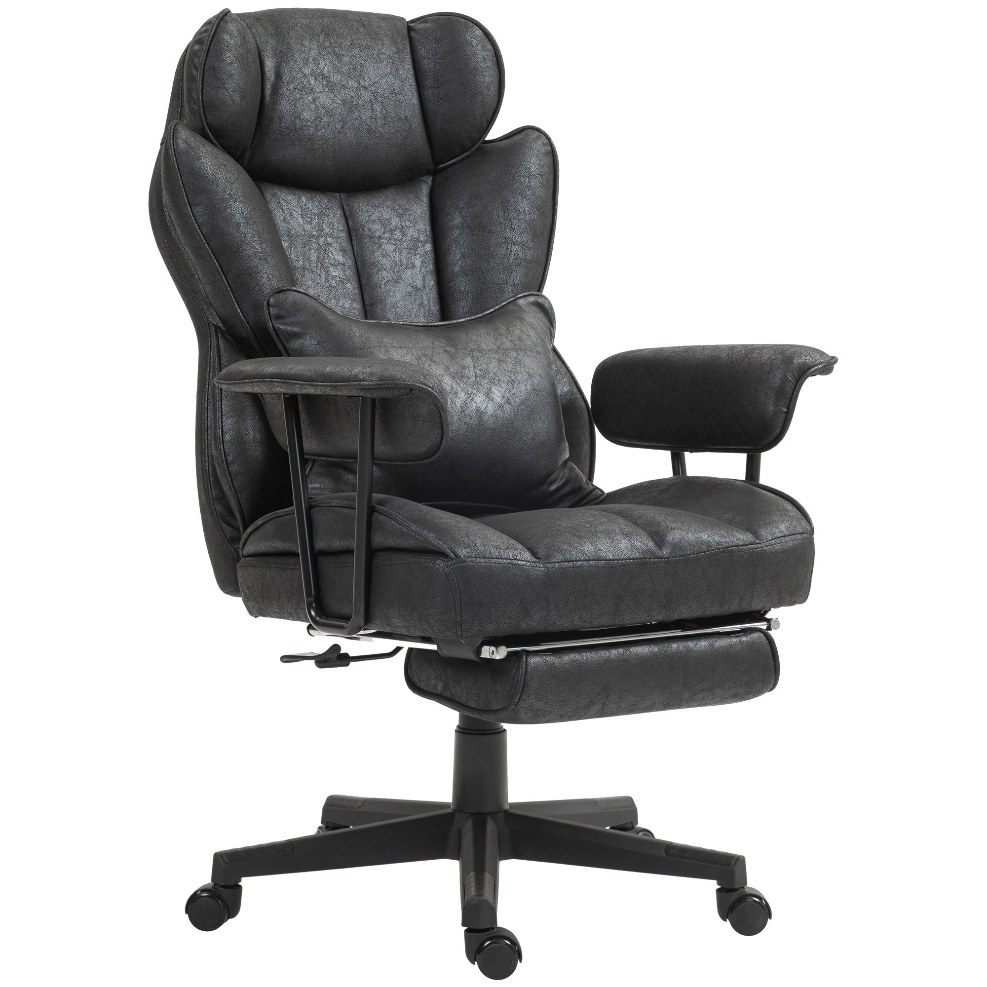 396lbs Big and Tall Office Chair Executive Chair with Footrest Lumbar Support & Reclining Black