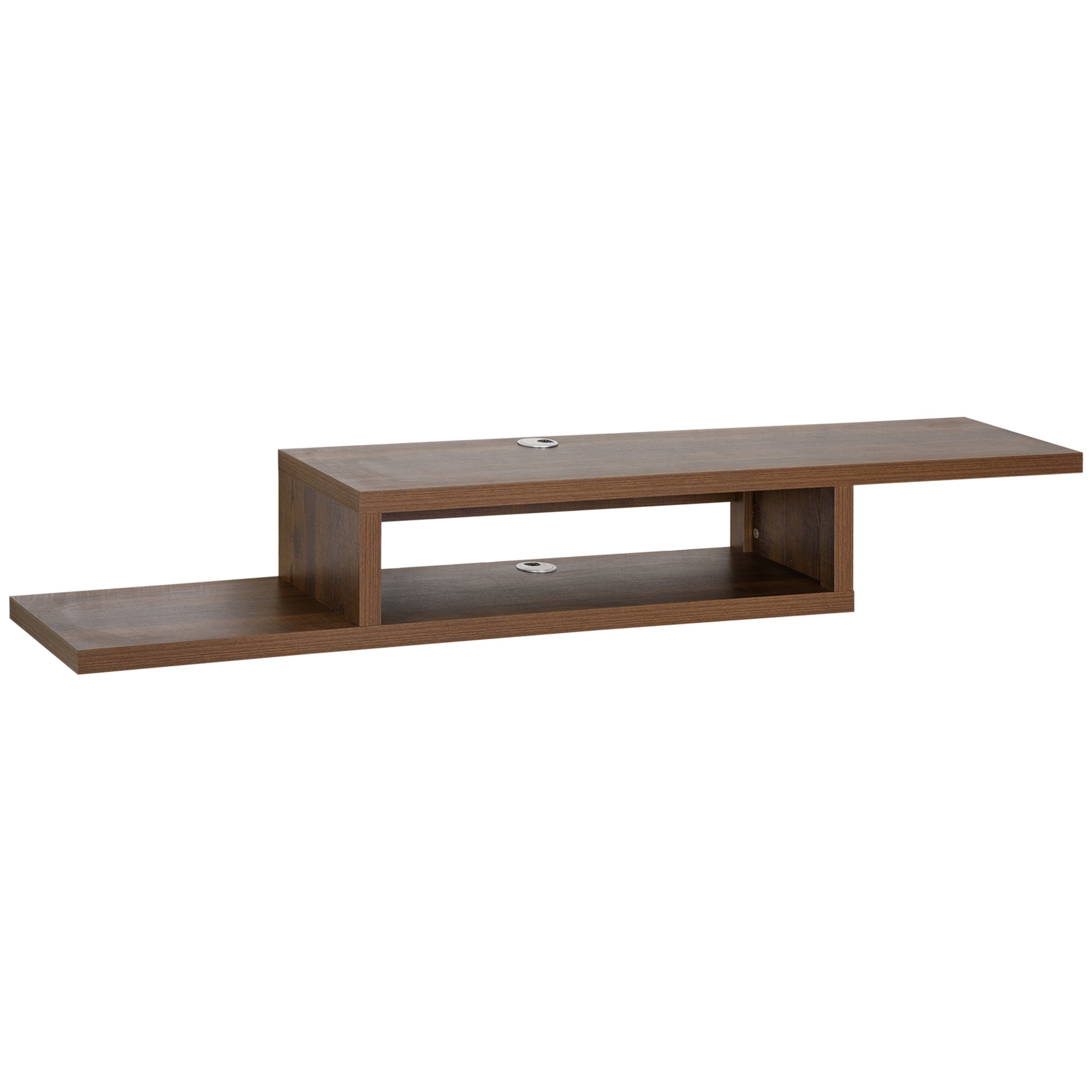 Wall Mounted Media Console Floating Stand Component Shelf Entertainment Center Unit Walnut